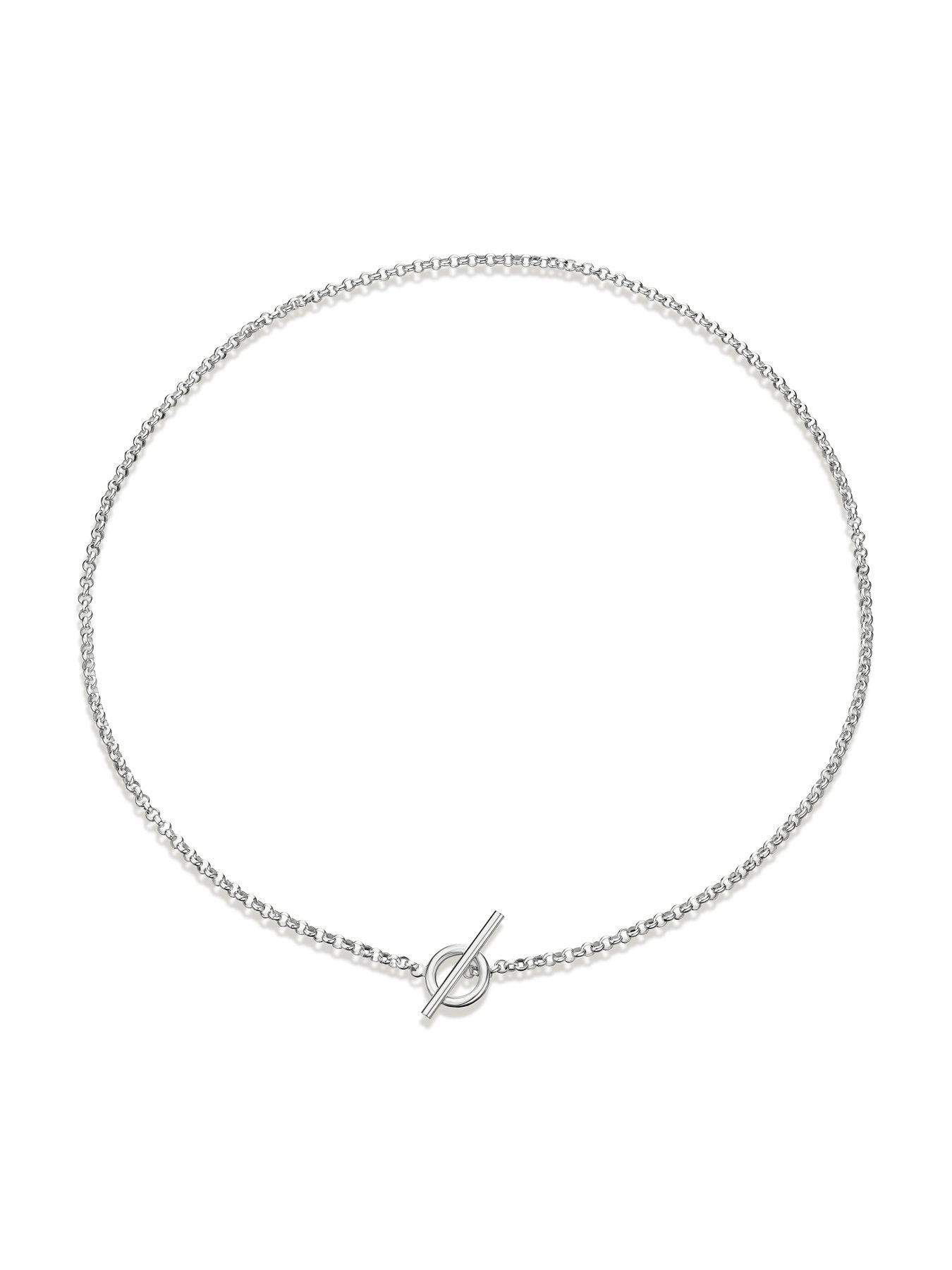 Image 2 of 3 of H. Samuel T-Bar Clasp Belcher Chain Necklace - Silver