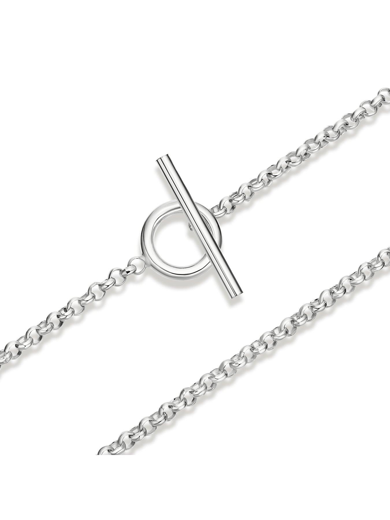 Image 3 of 3 of H. Samuel T-Bar Clasp Belcher Chain Necklace - Silver