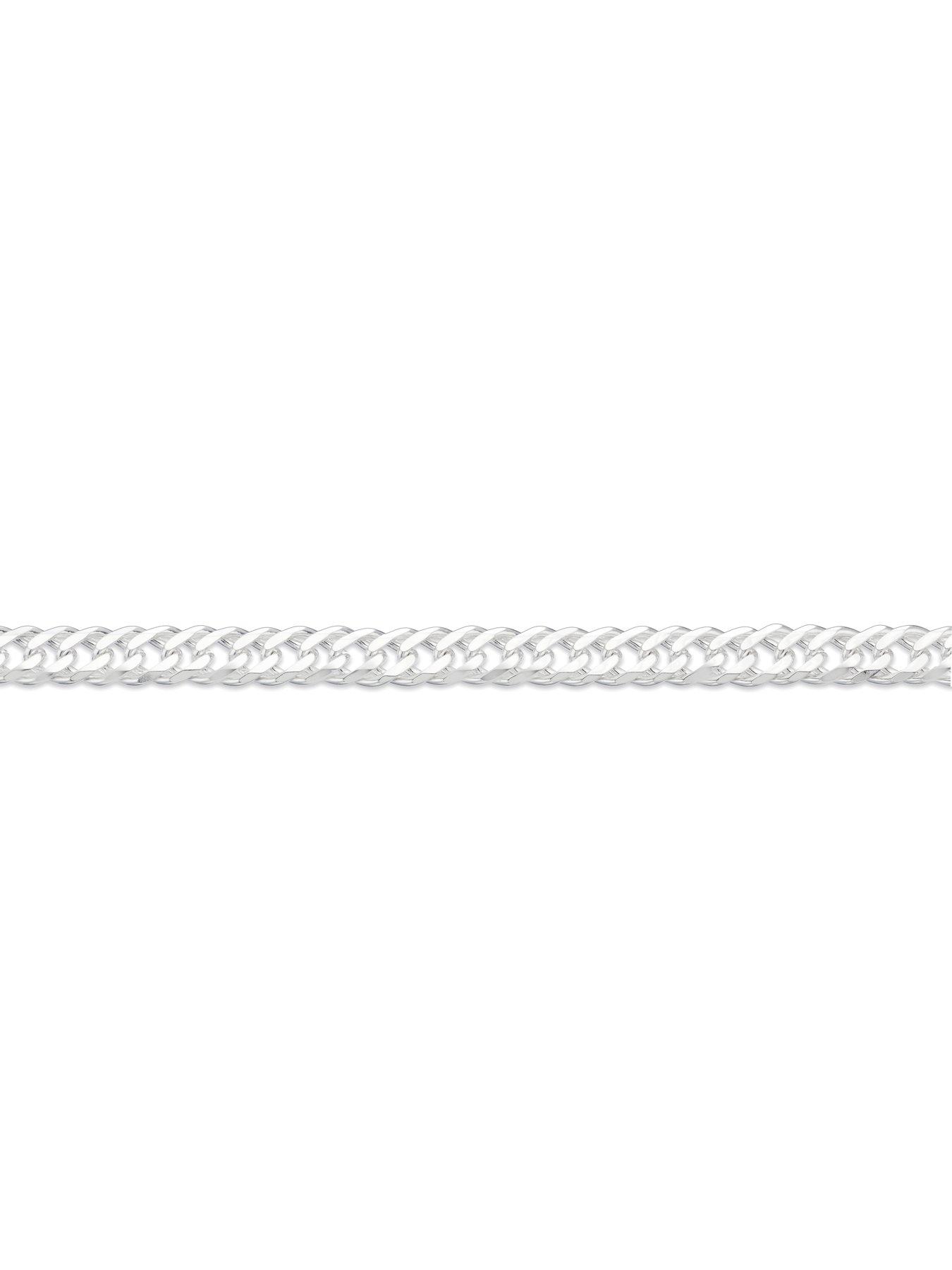 Image 2 of 3 of Ernest Jones Mens Sterling Silver 20" Rambo Chain Necklace - Silver