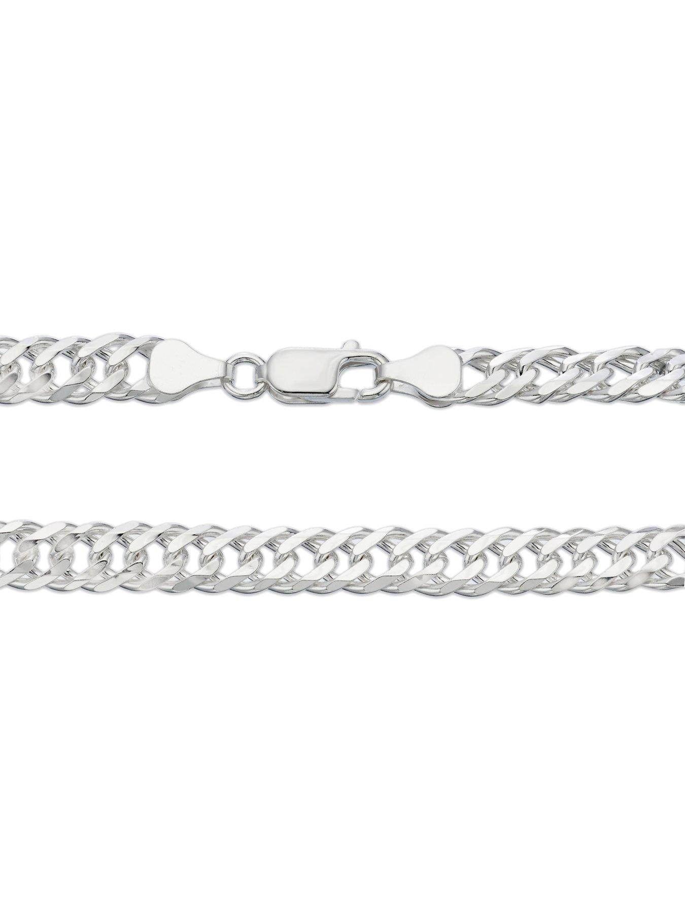 Image 3 of 3 of Ernest Jones Mens Sterling Silver 20" Rambo Chain Necklace - Silver