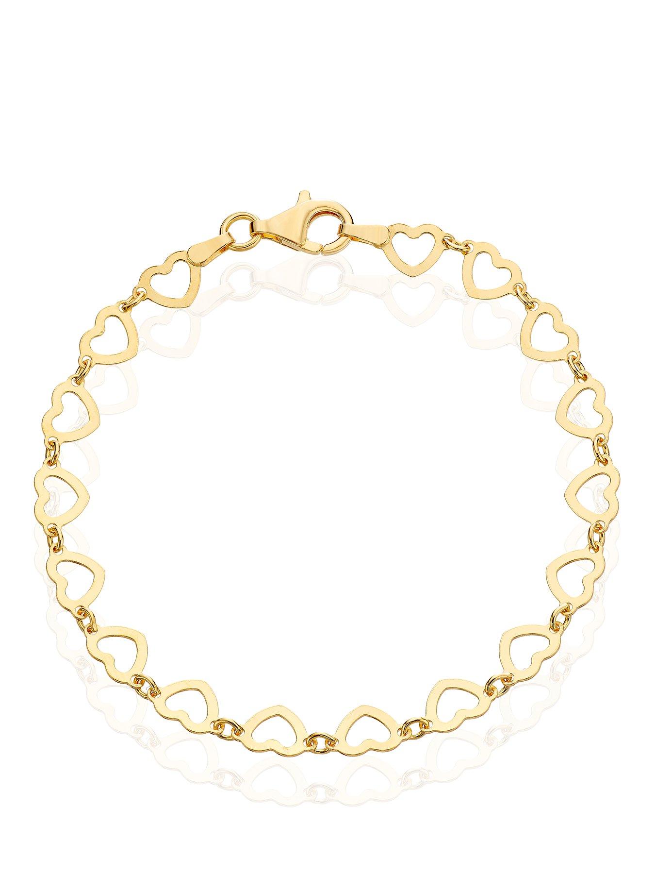 Image 1 of 3 of H. Samuel Womens Heart Link Polished Bracelet - Gold