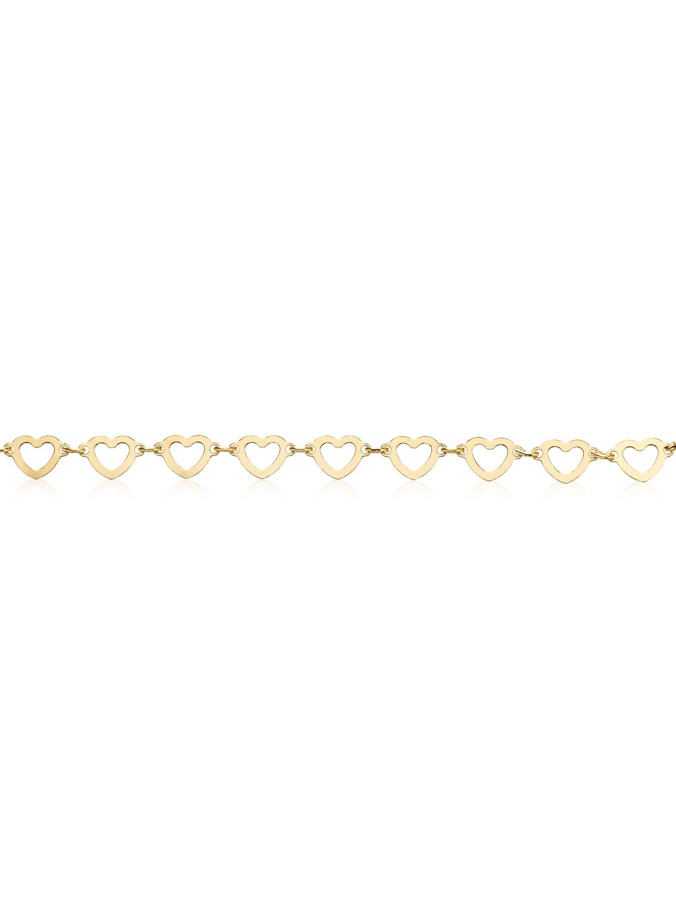 Image 2 of 3 of H. Samuel Womens Heart Link Polished Bracelet - Gold