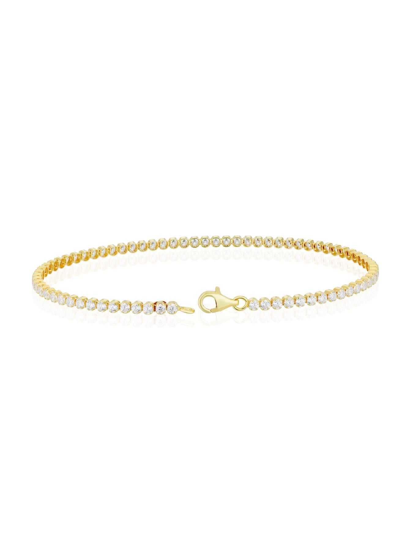 Image 3 of 3 of H. Samuel Womens Cubic Zirconia Tennis Bracelet - Gold