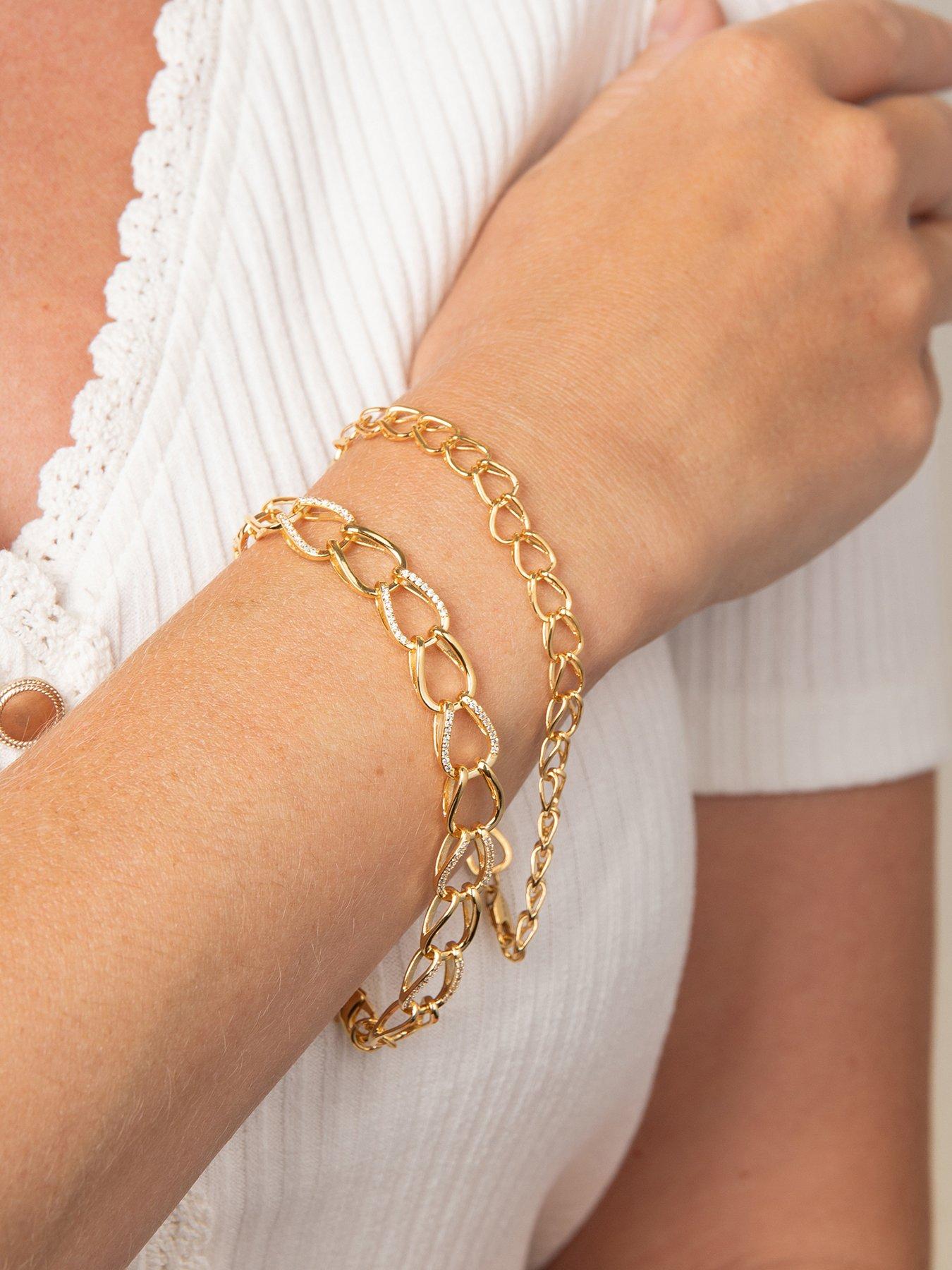 Image 3 of 5 of The Edit Womens 18ct Gold Plated Large Link Chain Bracelet - Gold