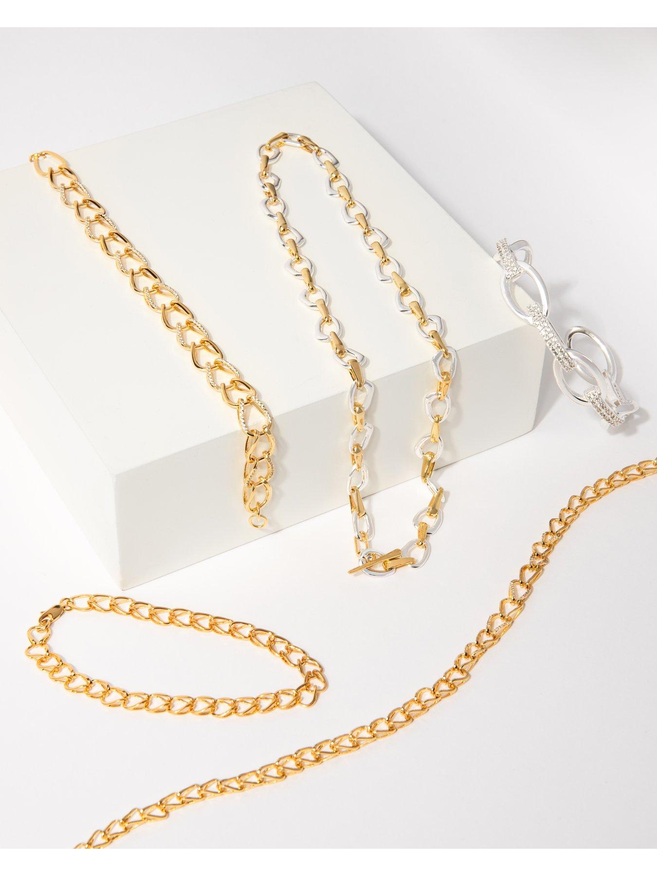 Image 5 of 5 of The Edit Womens 18ct Gold Plated Large Link Chain Bracelet - Gold