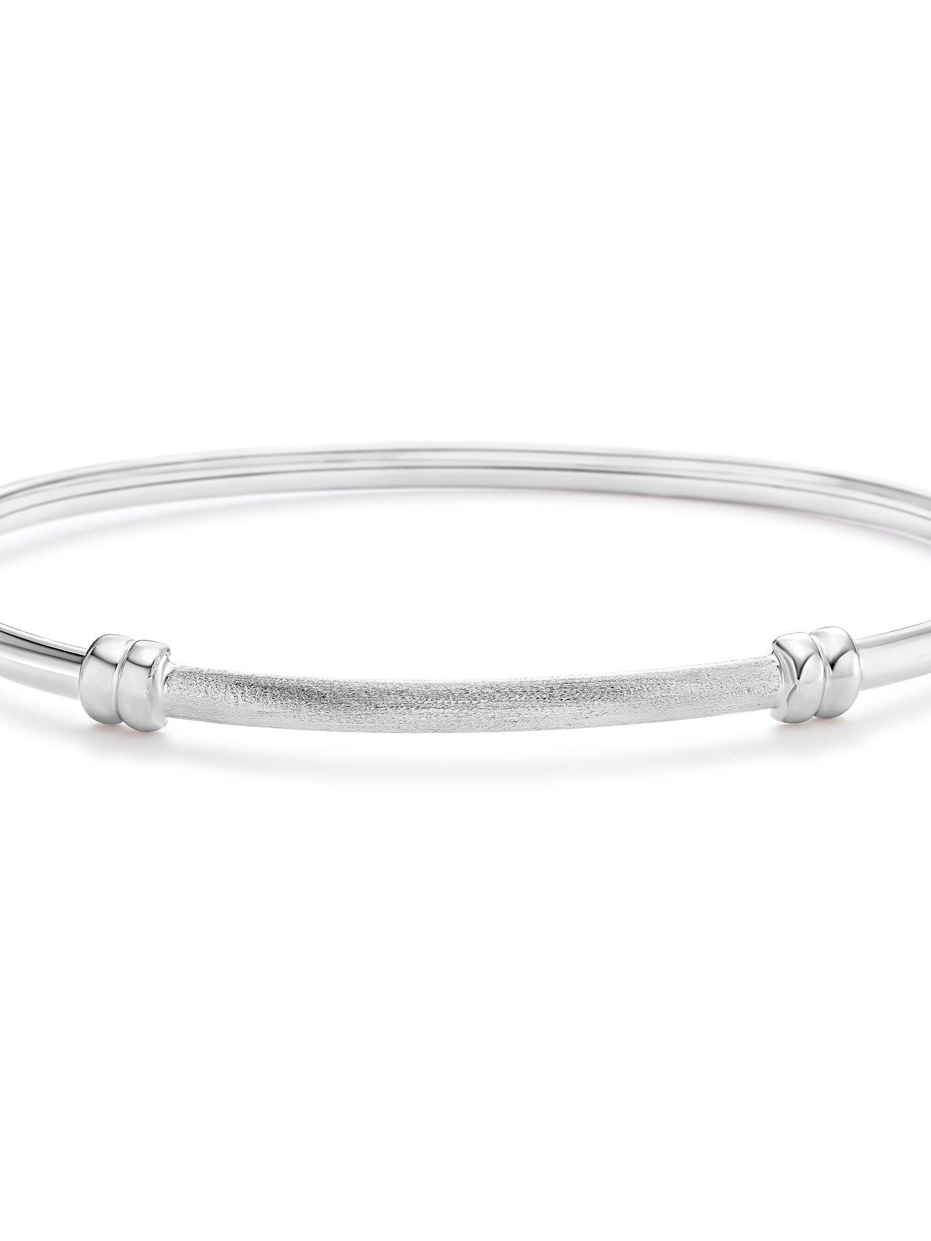 Image 2 of 2 of H. Samuel H. Samuel Womens Slim Bar Detail Hinged Bangle - Silver