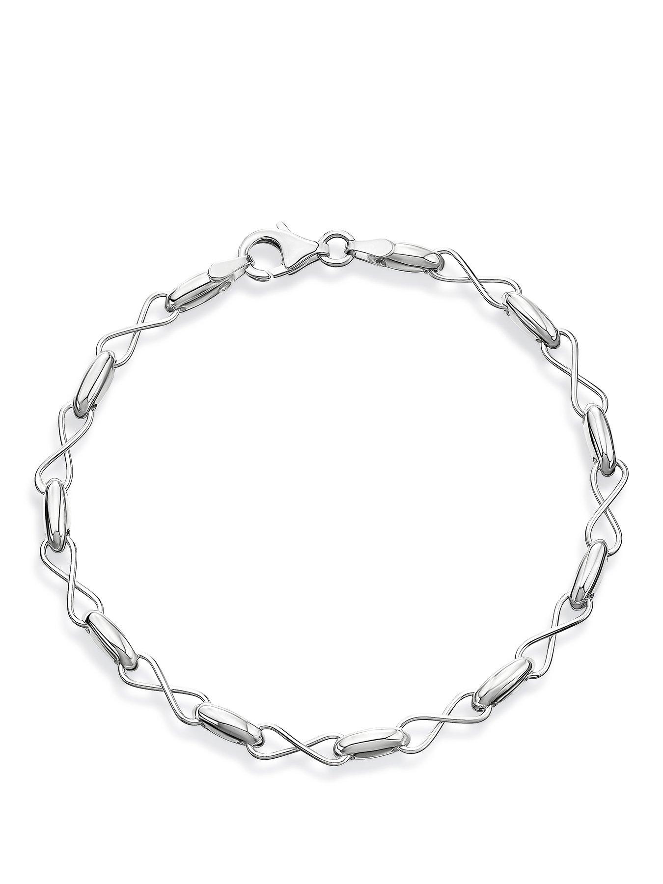 Image 1 of 3 of H. Samuel Womens Infinity Bar Polished Link Bracelet - Silver