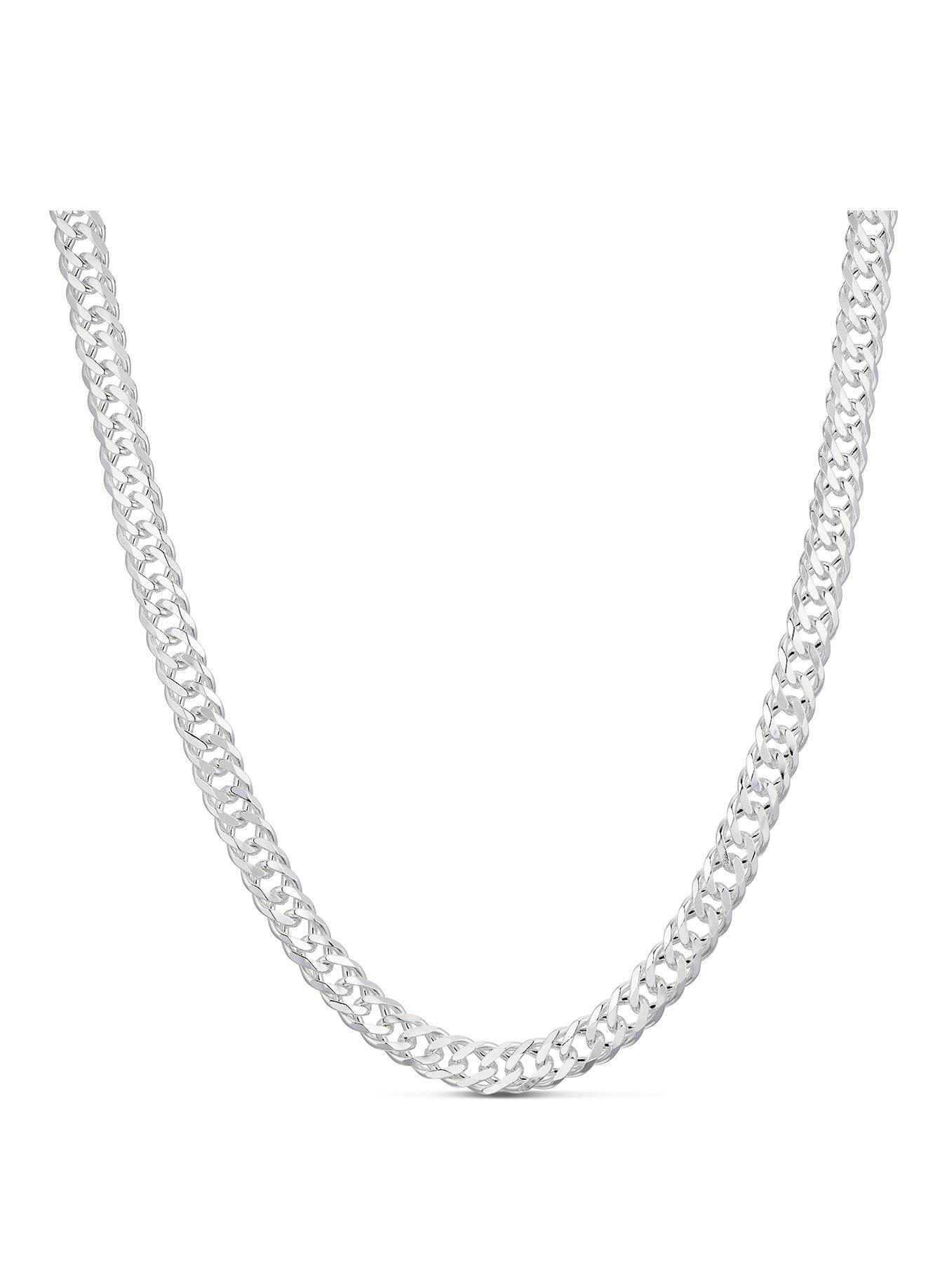 Image 1 of 3 of Ernest Jones Mens Rambo Chain Sterling Silver Necklace - Silver