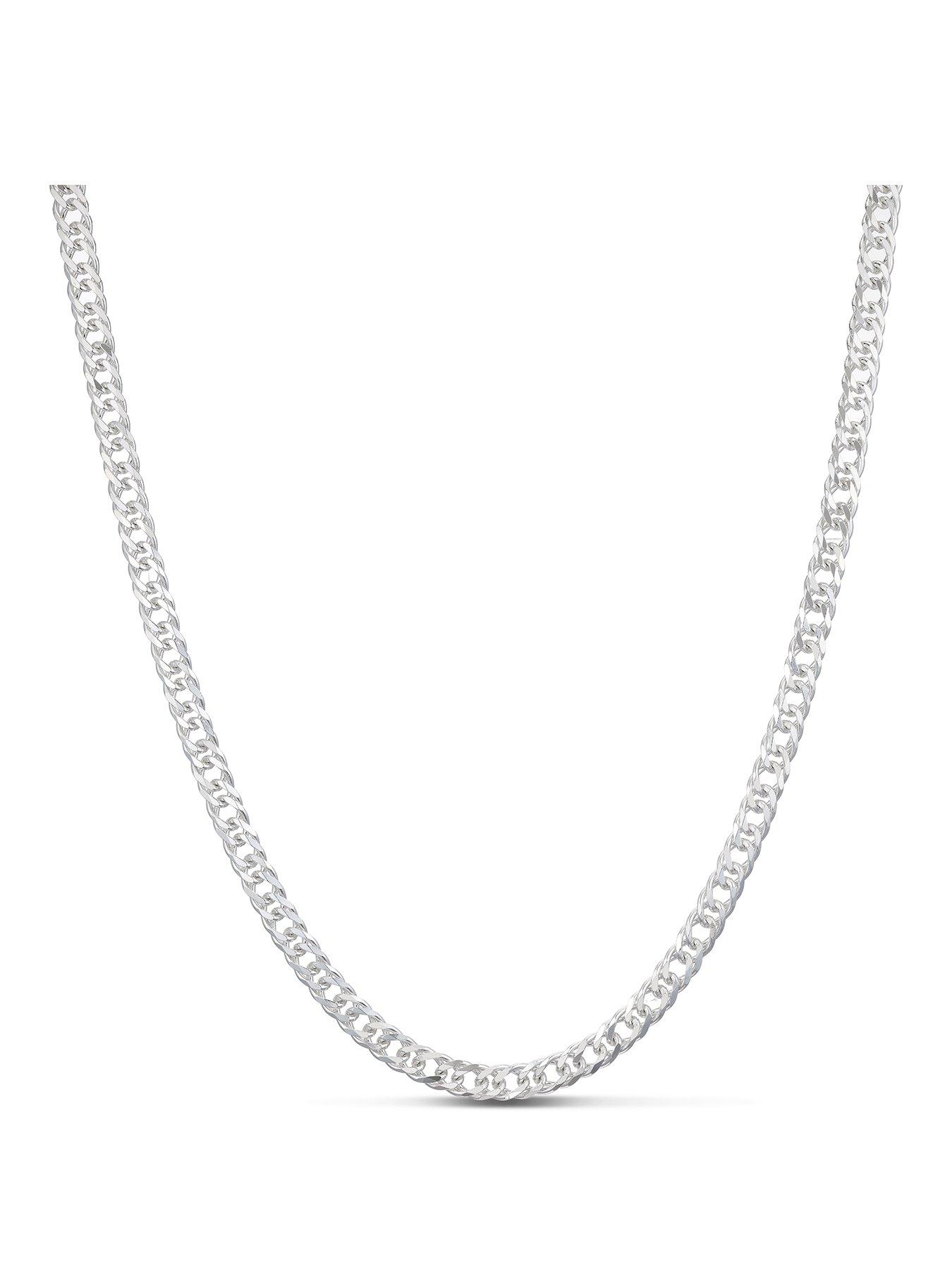 Image 1 of 3 of Ernest Jones Mens Oval Box Chain 22 Inch Necklace - Silver