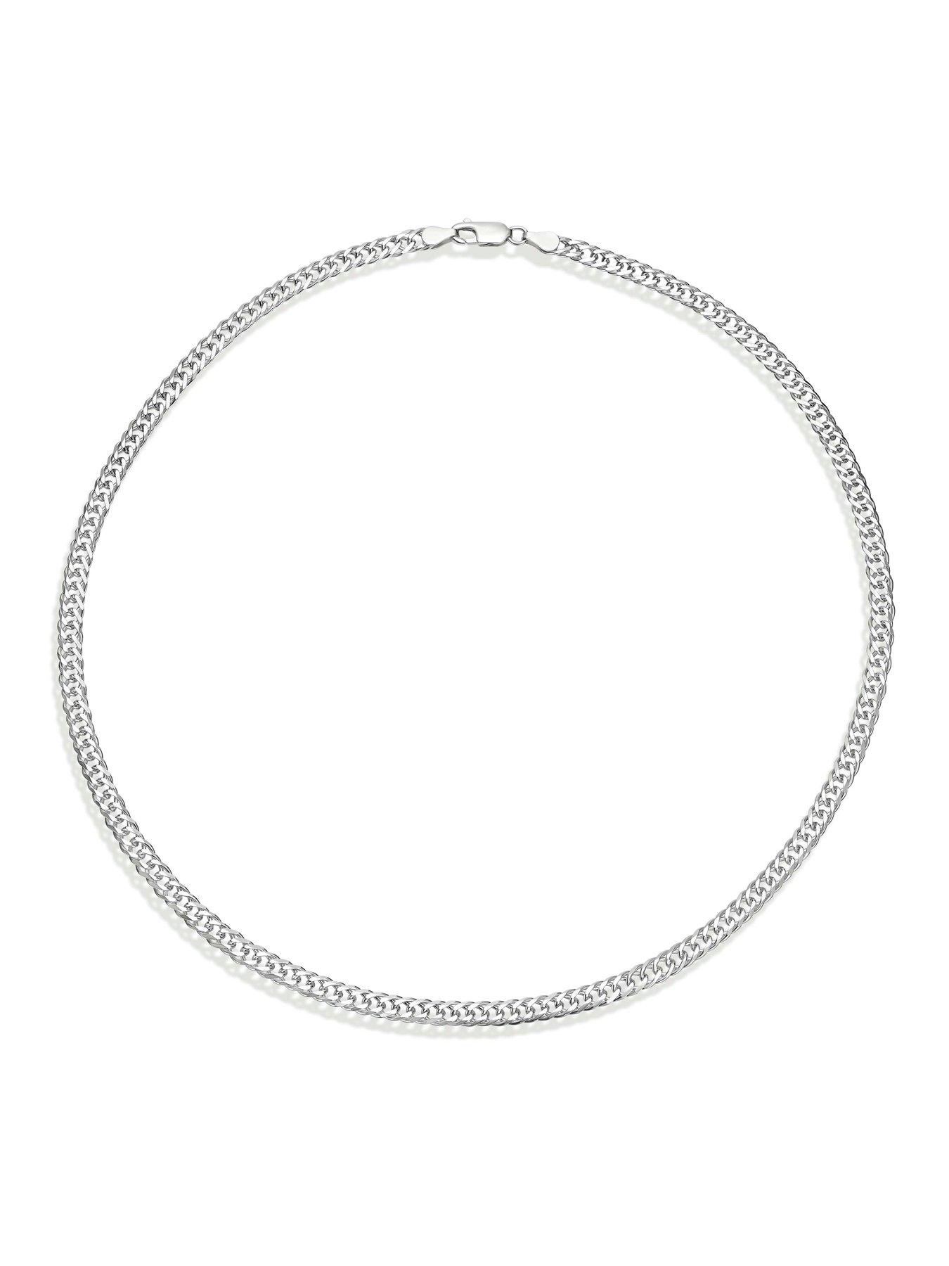 Image 2 of 3 of Ernest Jones Mens Oval Box Chain 22 Inch Necklace - Silver
