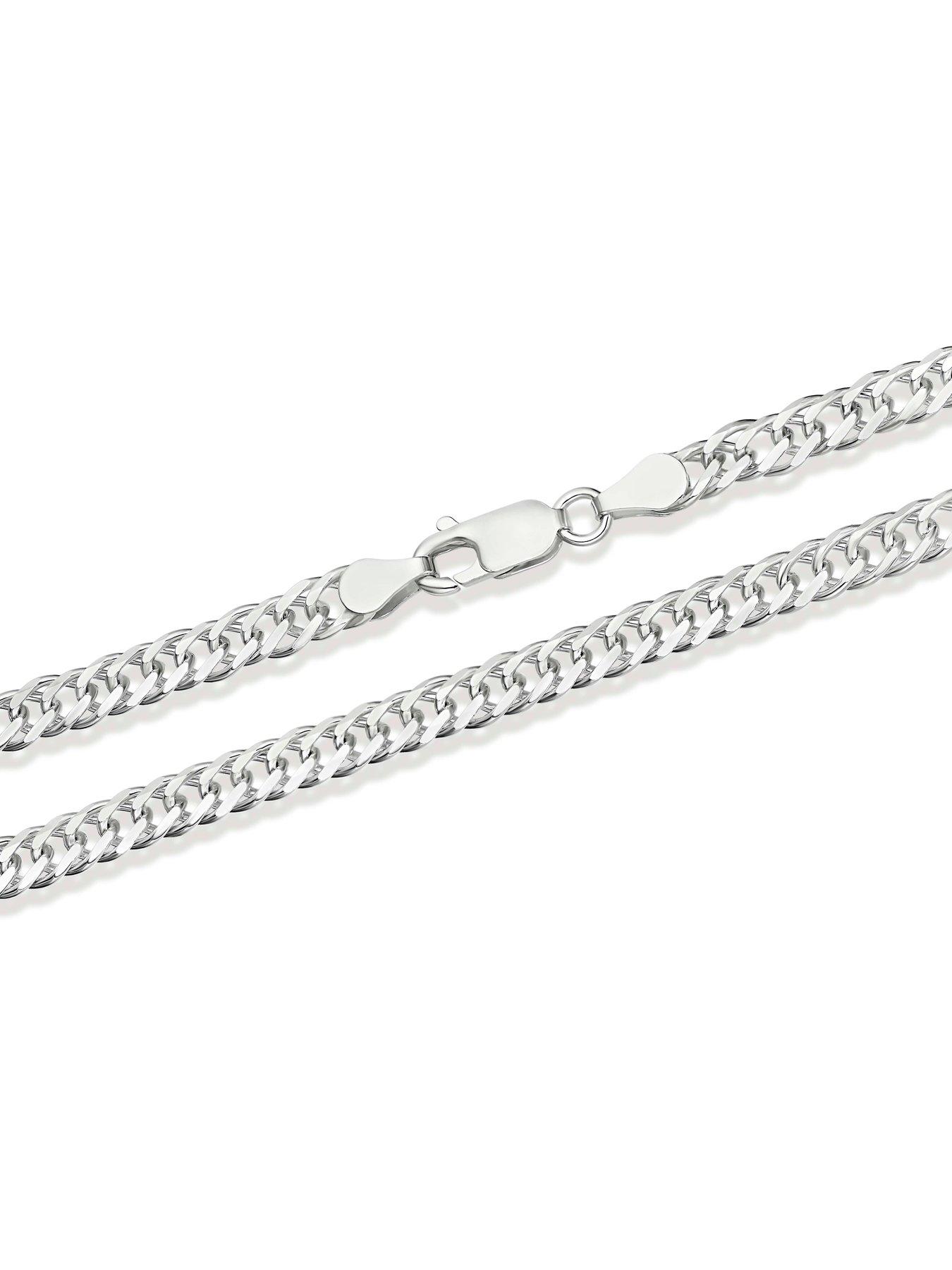 Image 3 of 3 of Ernest Jones Mens Oval Box Chain 22 Inch Necklace - Silver
