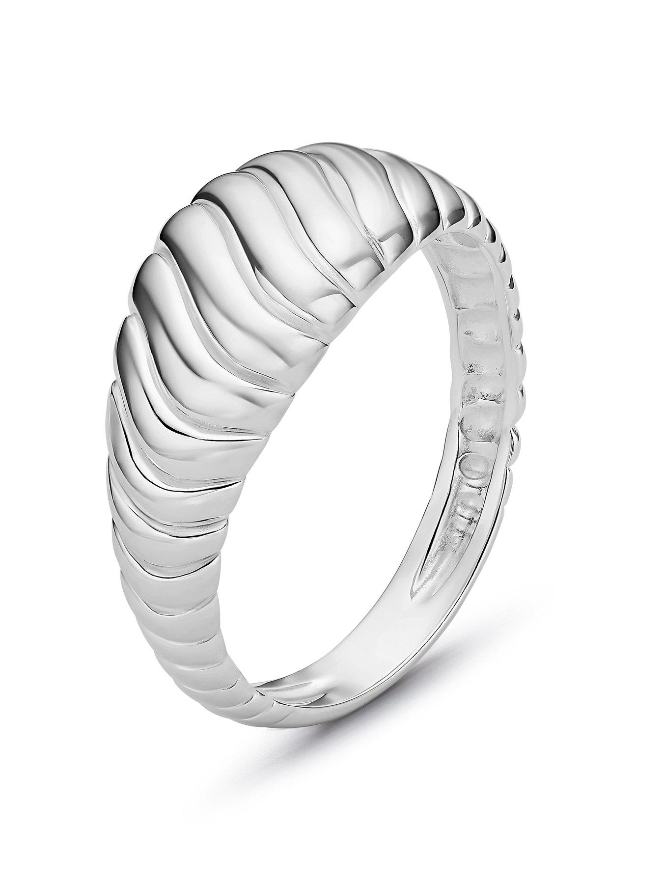 Image 2 of 3 of Ernest Jones Sterling Silver Chunky Ridged Ring
