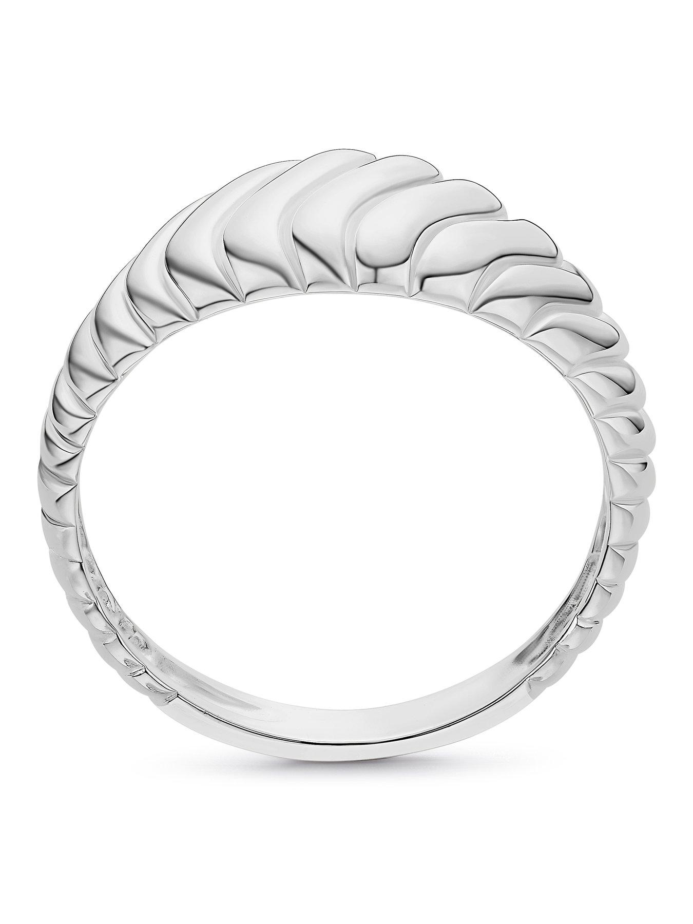 Image 3 of 3 of Ernest Jones Sterling Silver Chunky Ridged Ring