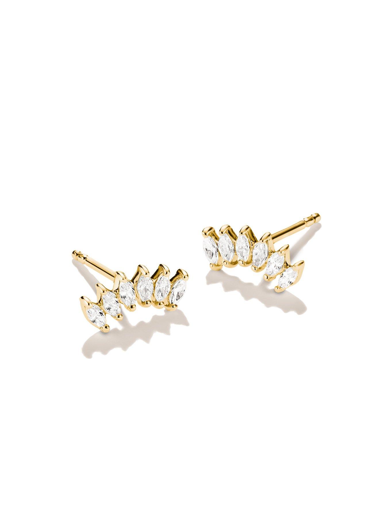 Image 2 of 2 of Thomas Sabo Soft-Curve Stud Earrings w/white zirconia