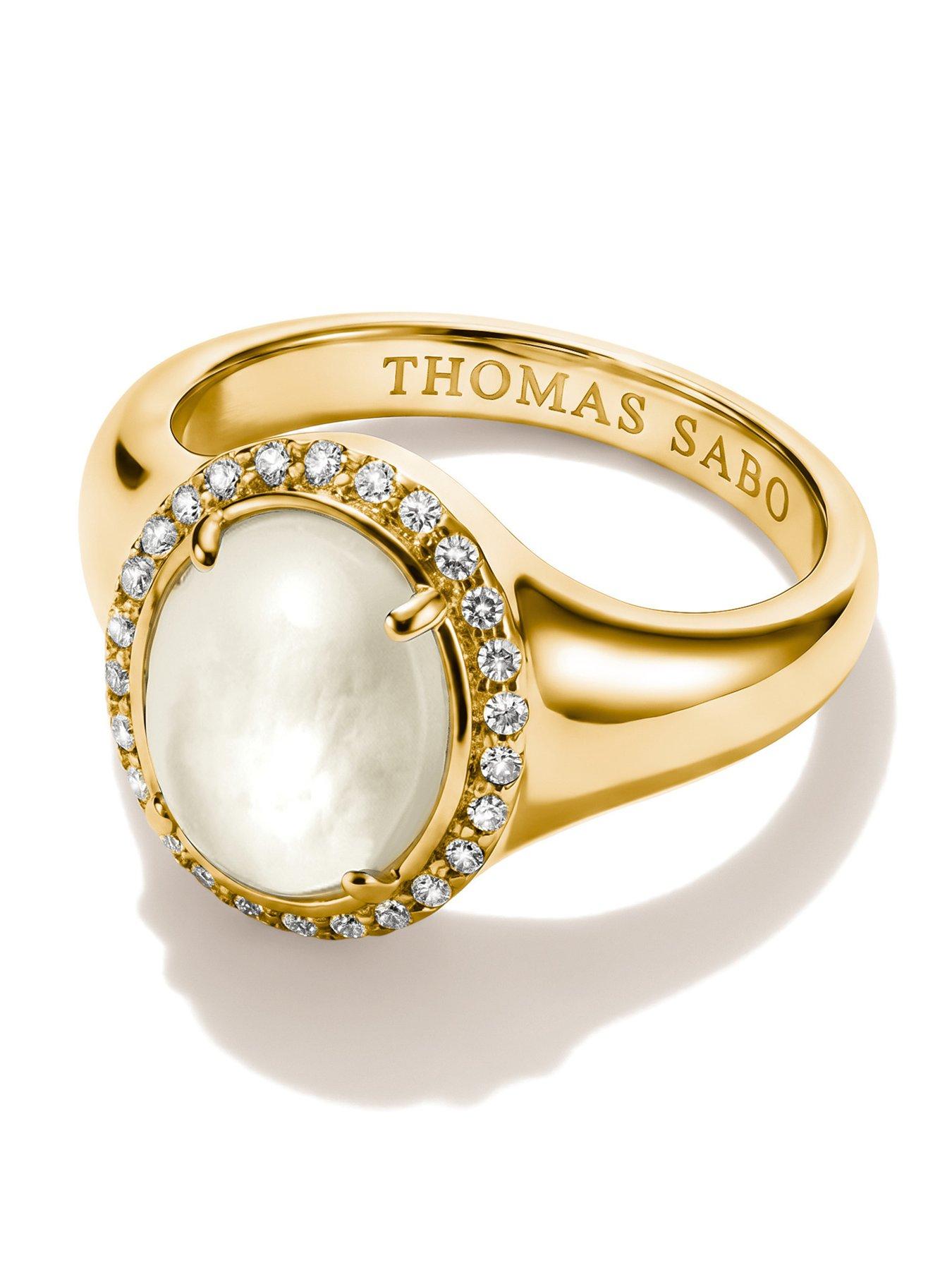 Image 2 of 4 of Thomas Sabo Mother-of-Pearl and White Zirconia Halo Ring