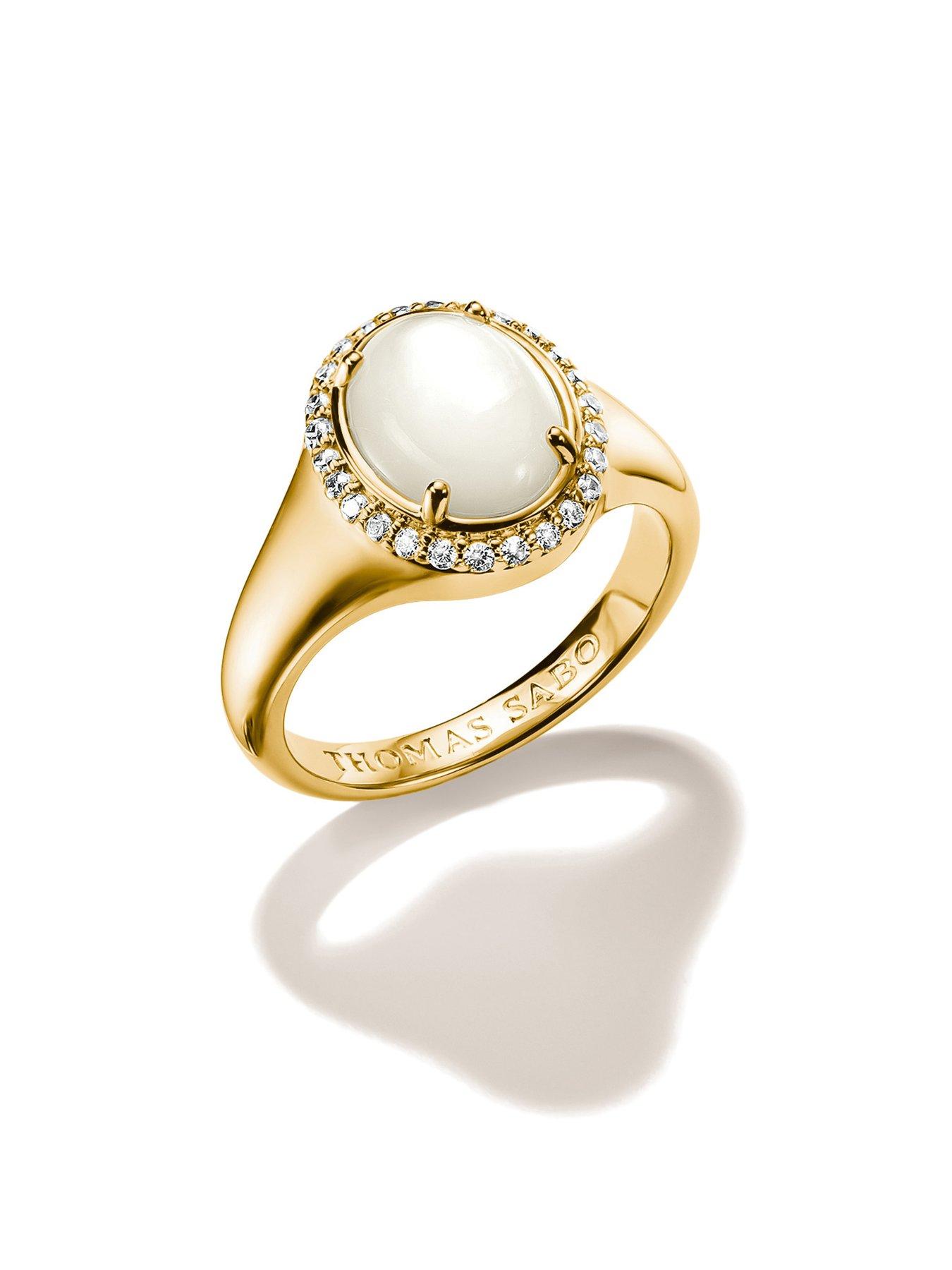 Image 3 of 4 of Thomas Sabo Mother-of-Pearl and White Zirconia Halo Ring