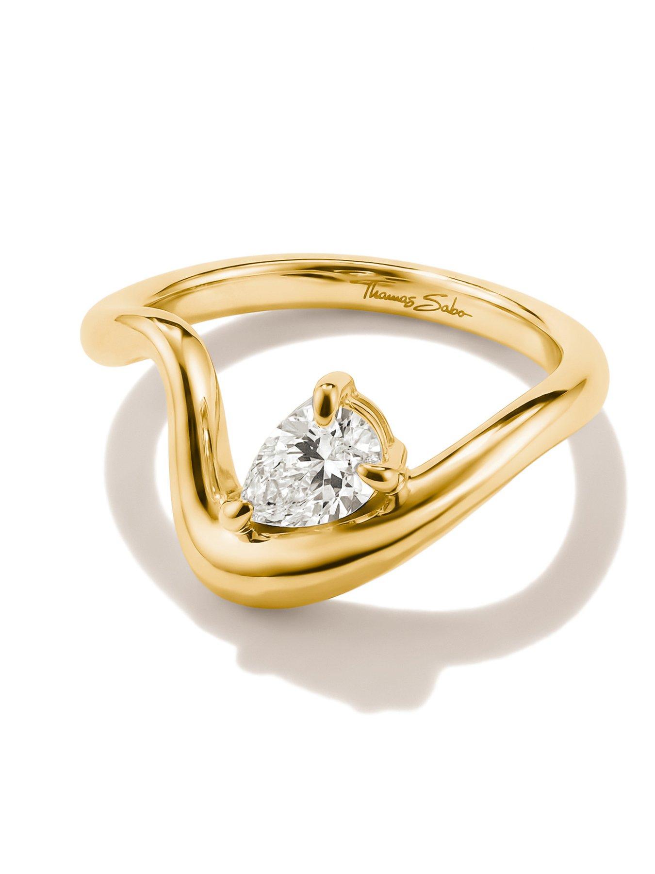 Image 2 of 4 of Thomas Sabo Teardrop White Zirconia Ring