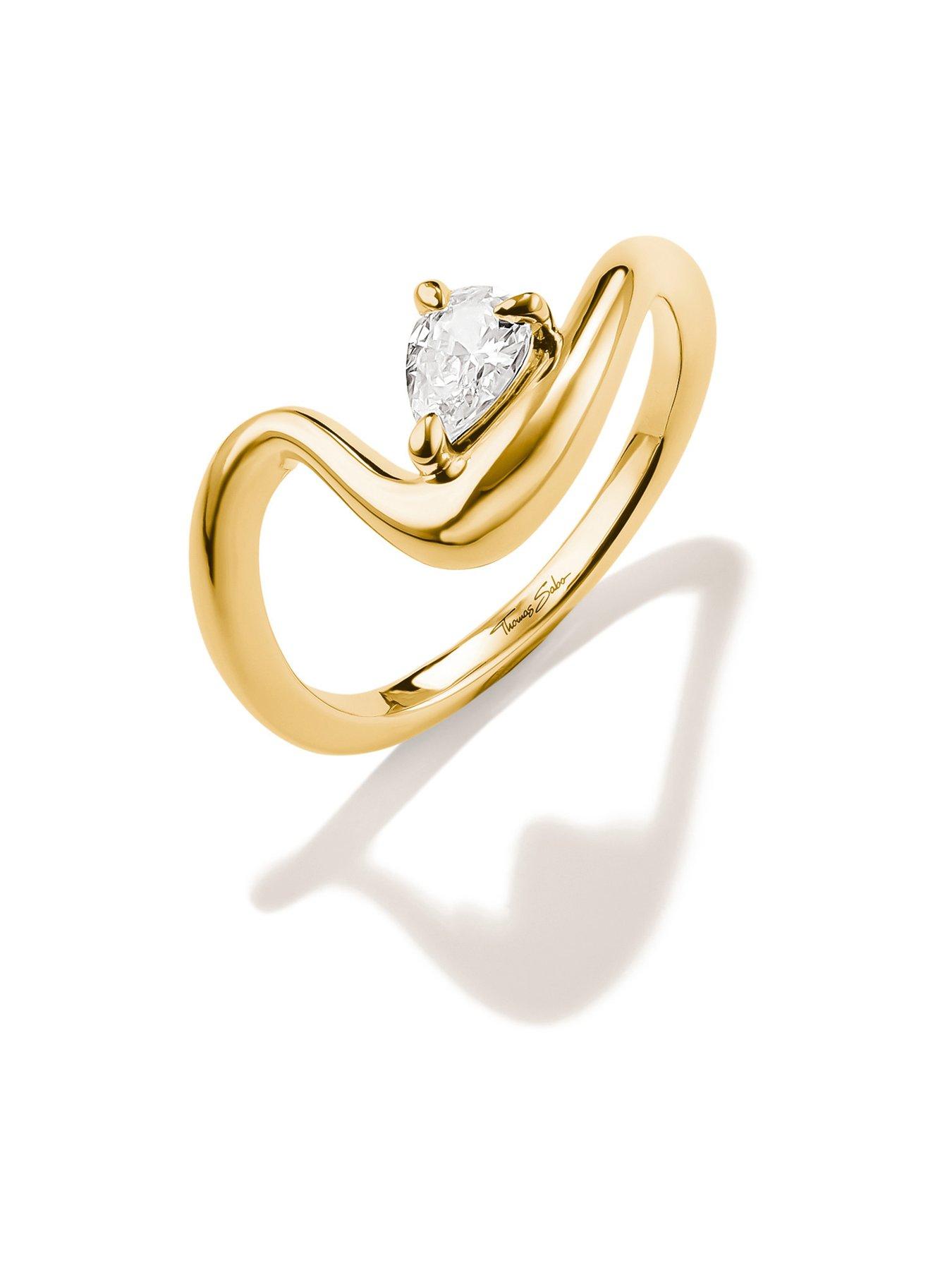 Image 3 of 4 of Thomas Sabo Teardrop White Zirconia Ring