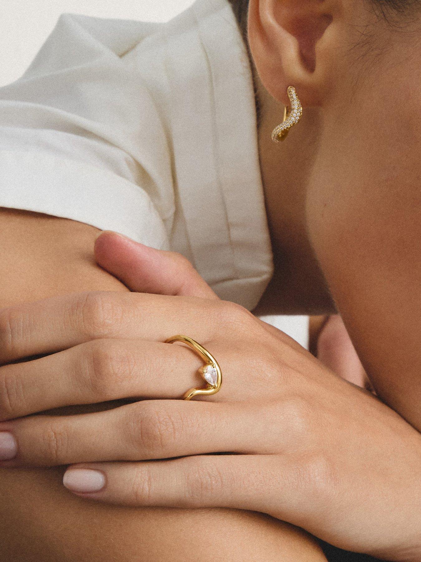 Image 4 of 4 of Thomas Sabo Teardrop White Zirconia Ring