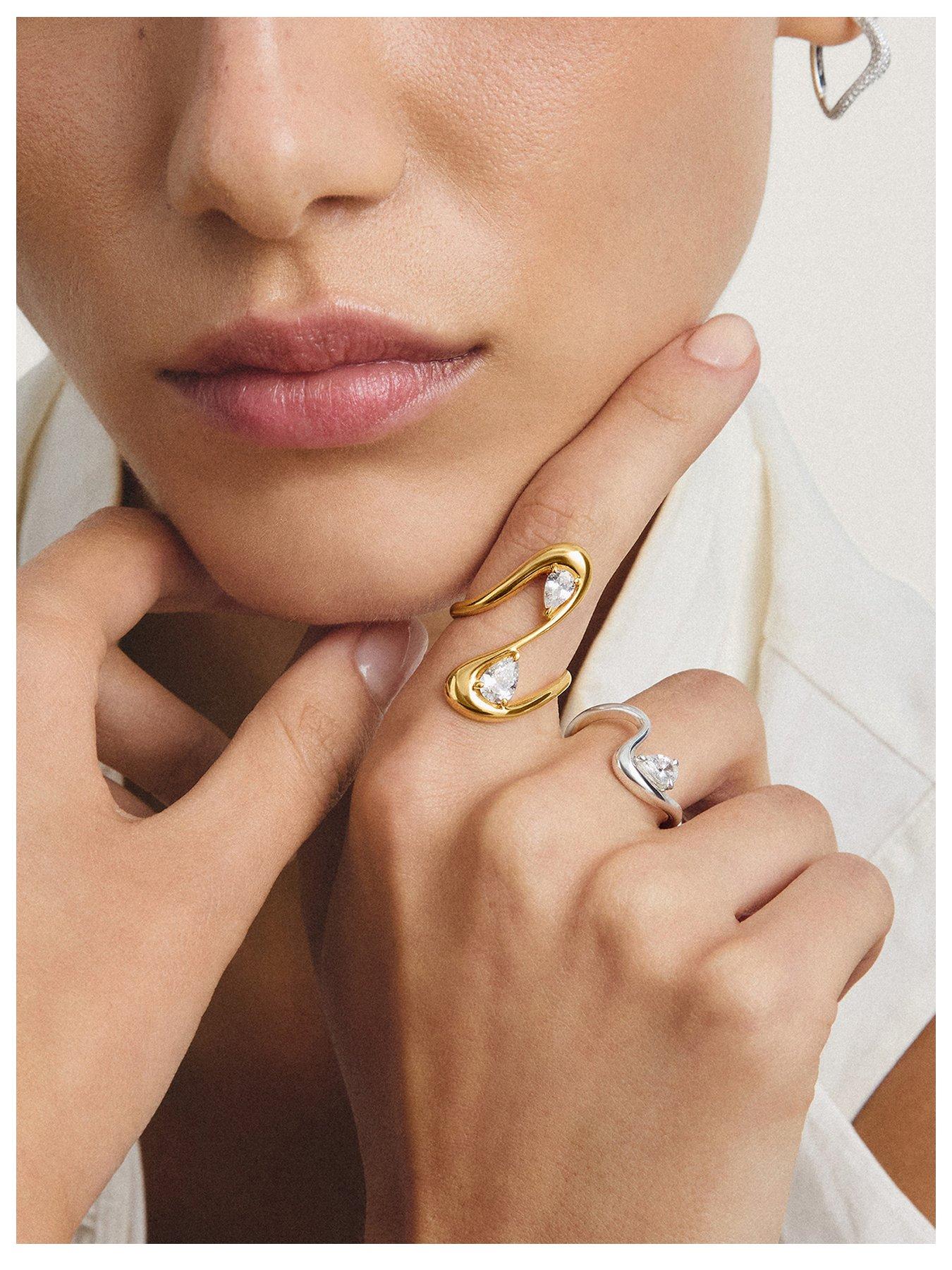 Image 1 of 3 of Thomas Sabo Teardrop White Zirconia Ring