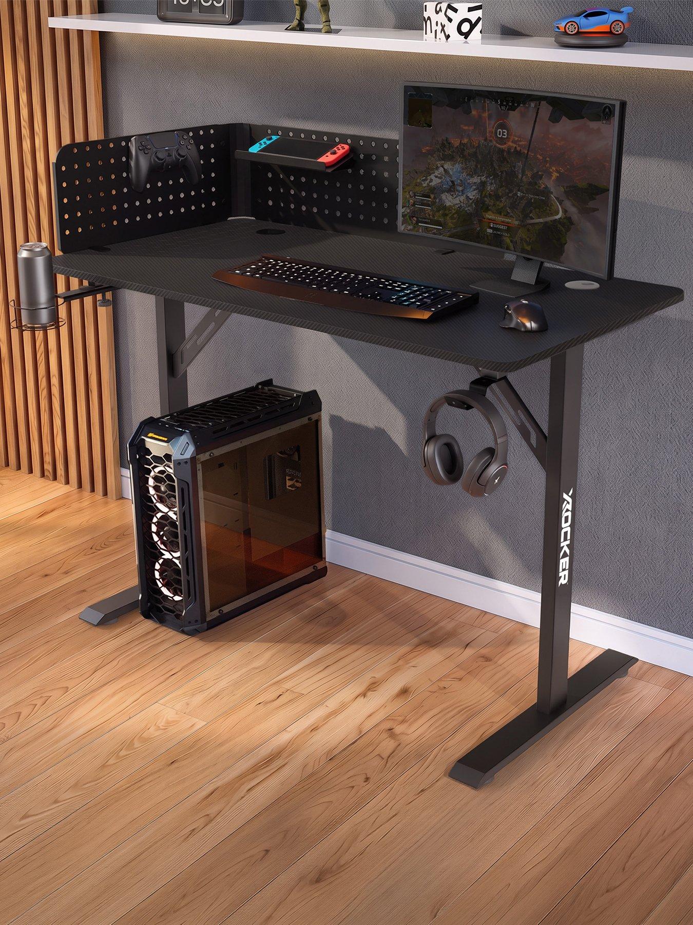 Image 1 of 7 of X Rocker Vortex 110cm Gaming Desk with Pegboard and Accessories