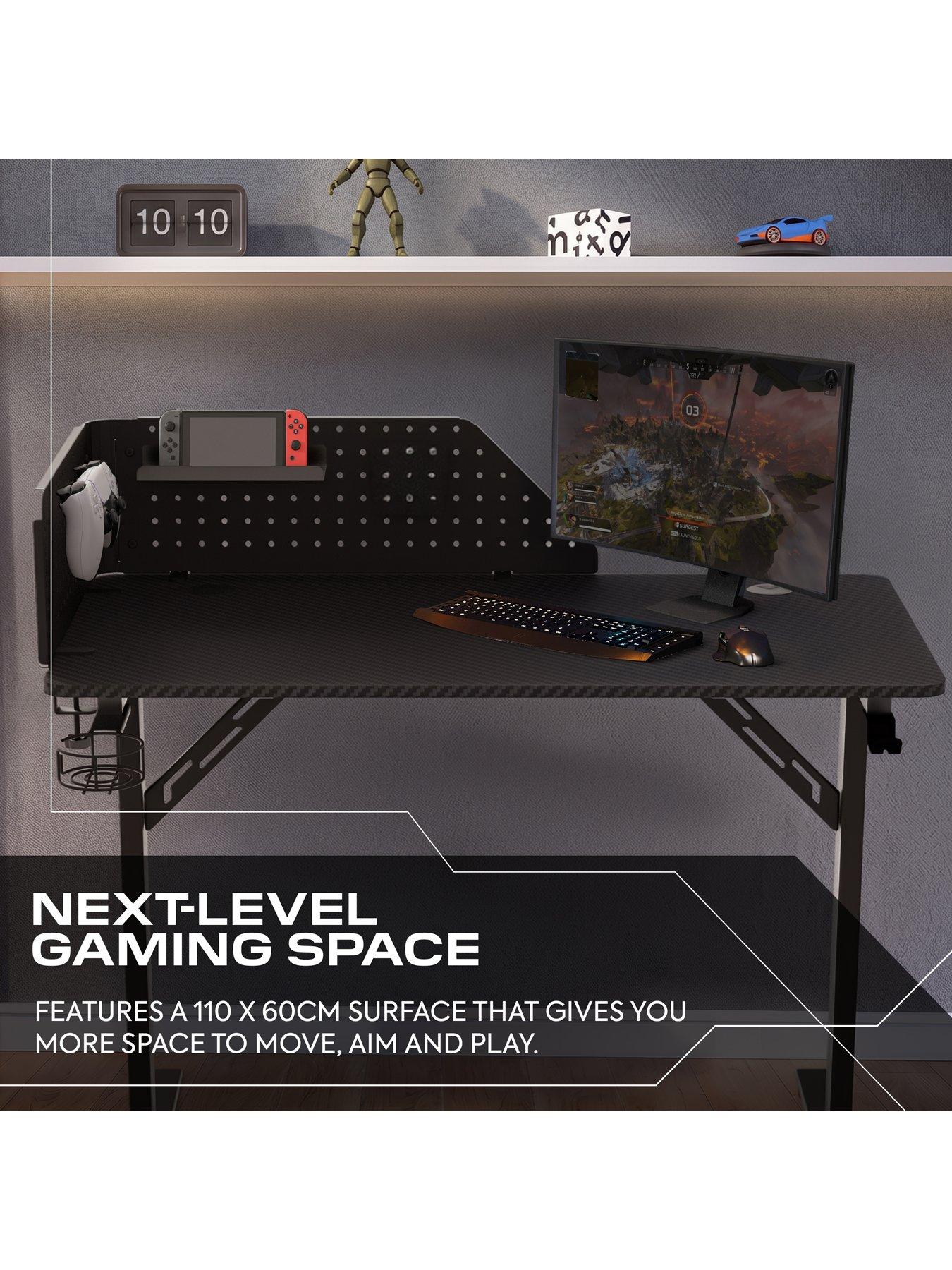 Image 3 of 7 of X Rocker Vortex 110cm Gaming Desk with Pegboard and Accessories