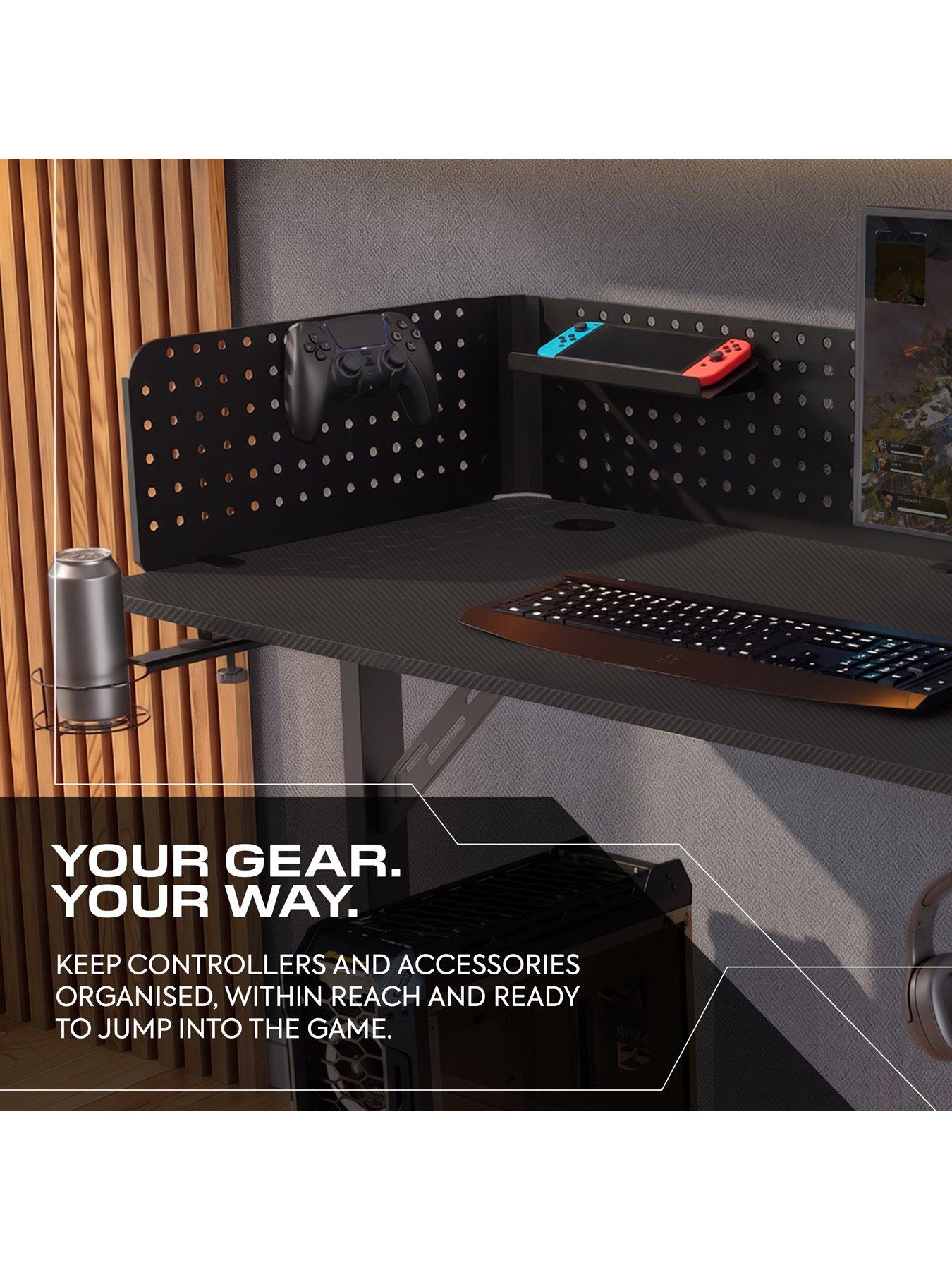Image 4 of 7 of X Rocker Vortex 110cm Gaming Desk with Pegboard and Accessories