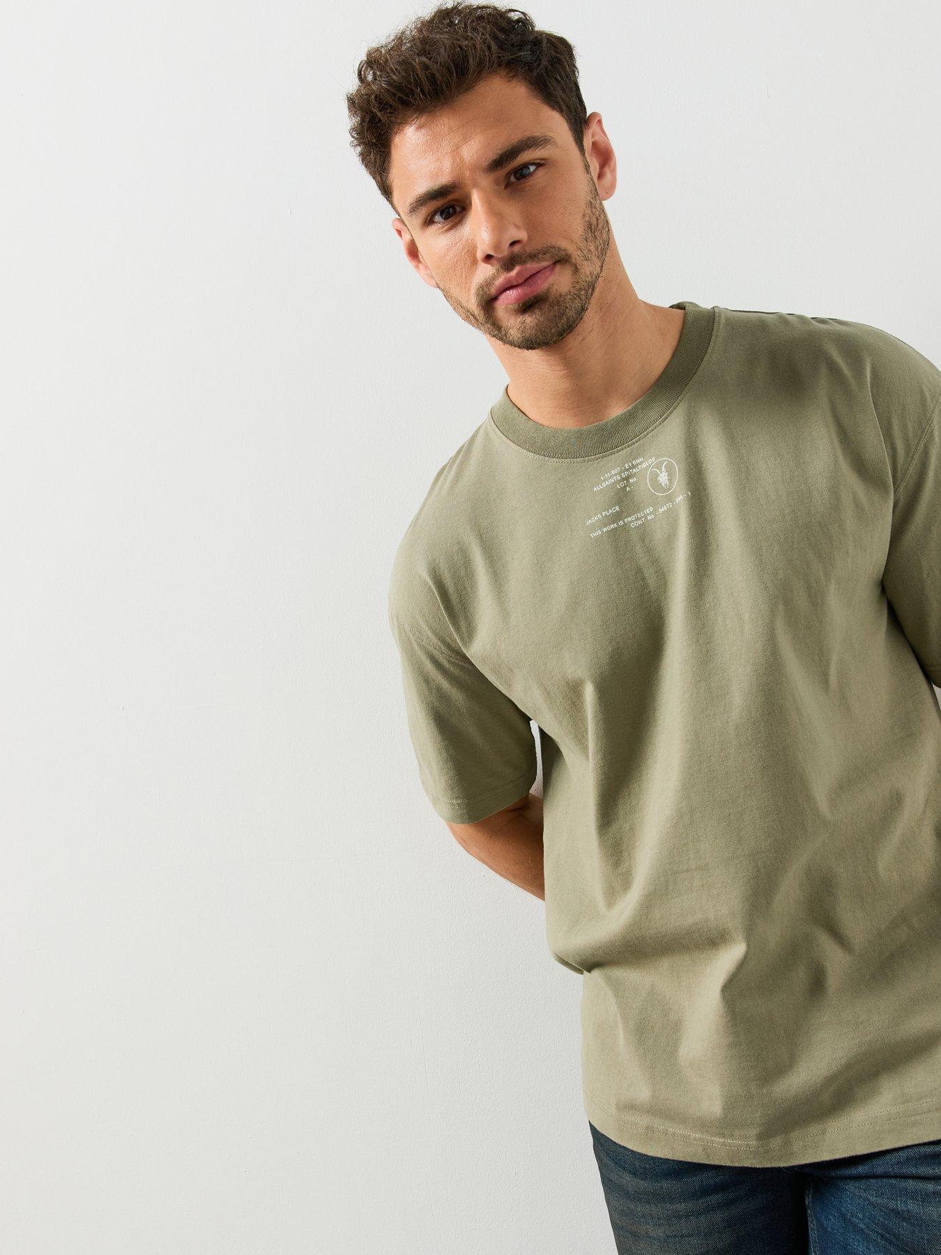 Image 5 of 5 of AllSaints Mens Raphy Relaxed Fit Graphic T-Shirt - Green