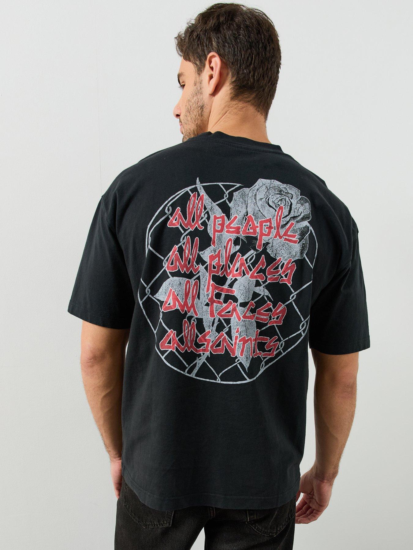 Image 2 of 5 of AllSaints Mens Stanza Relaxed Fit Graphic T-Shirt - Black