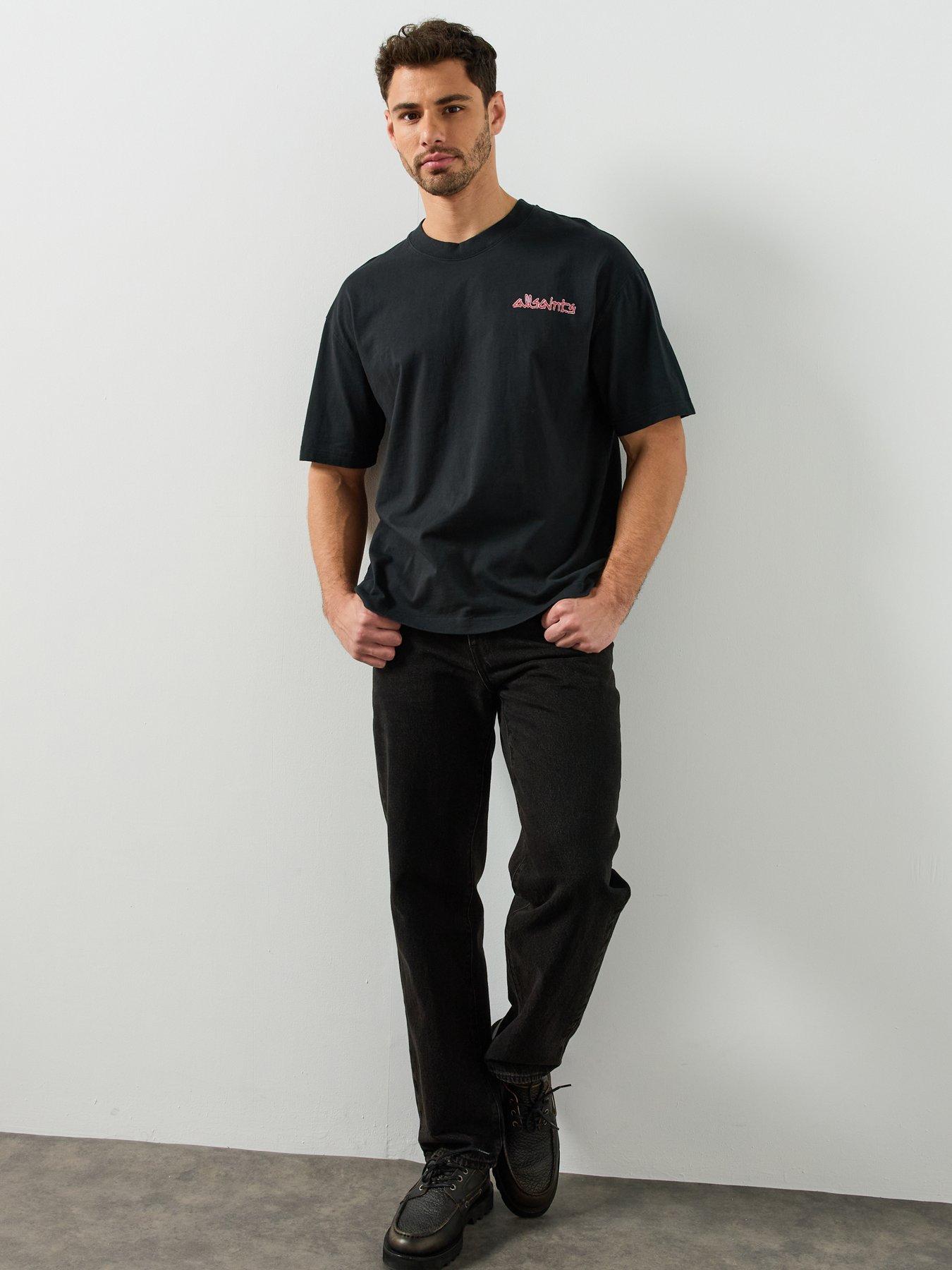 Image 3 of 5 of AllSaints Mens Stanza Relaxed Fit Graphic T-Shirt - Black
