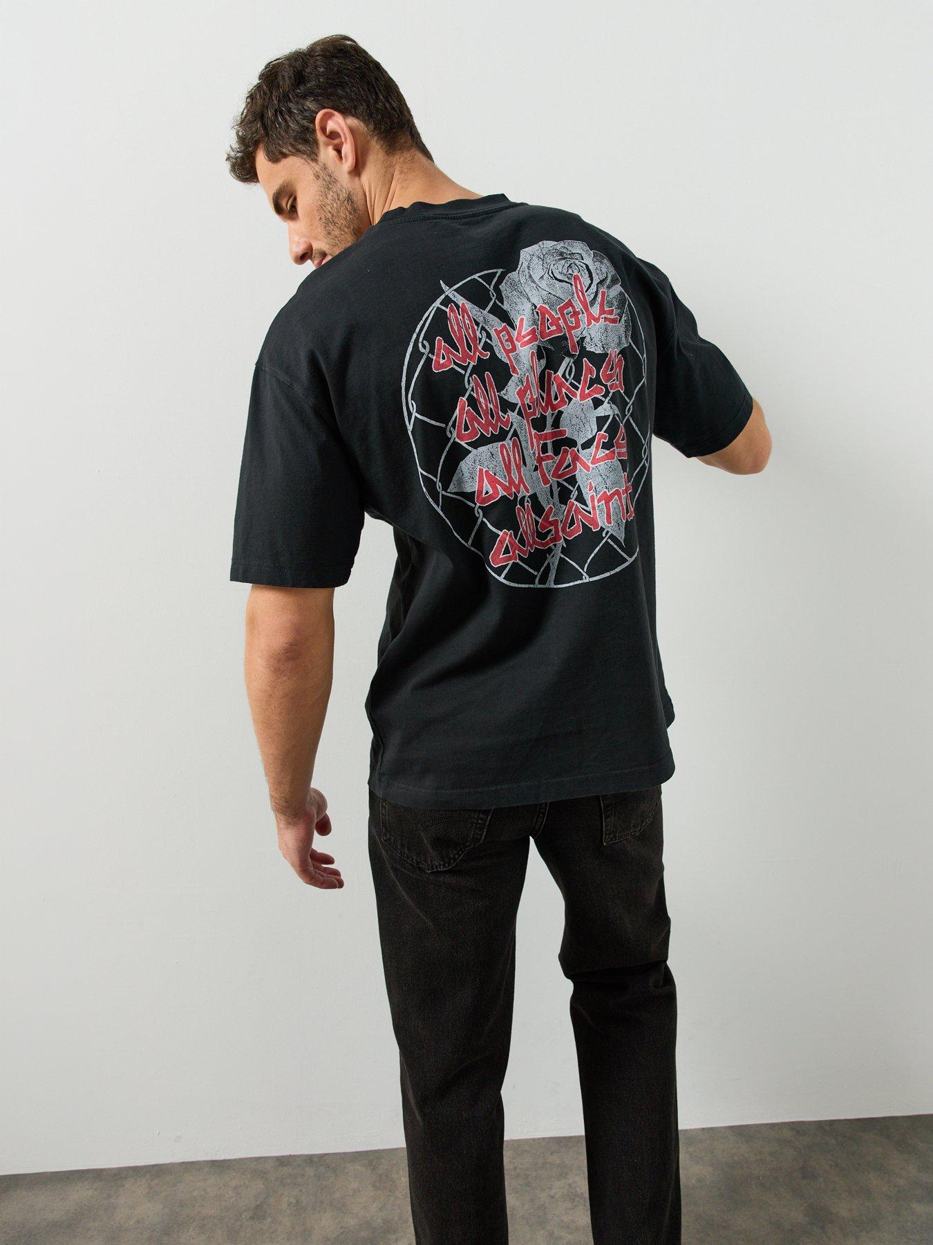 Image 5 of 5 of AllSaints Mens Stanza Relaxed Fit Graphic T-Shirt - Black