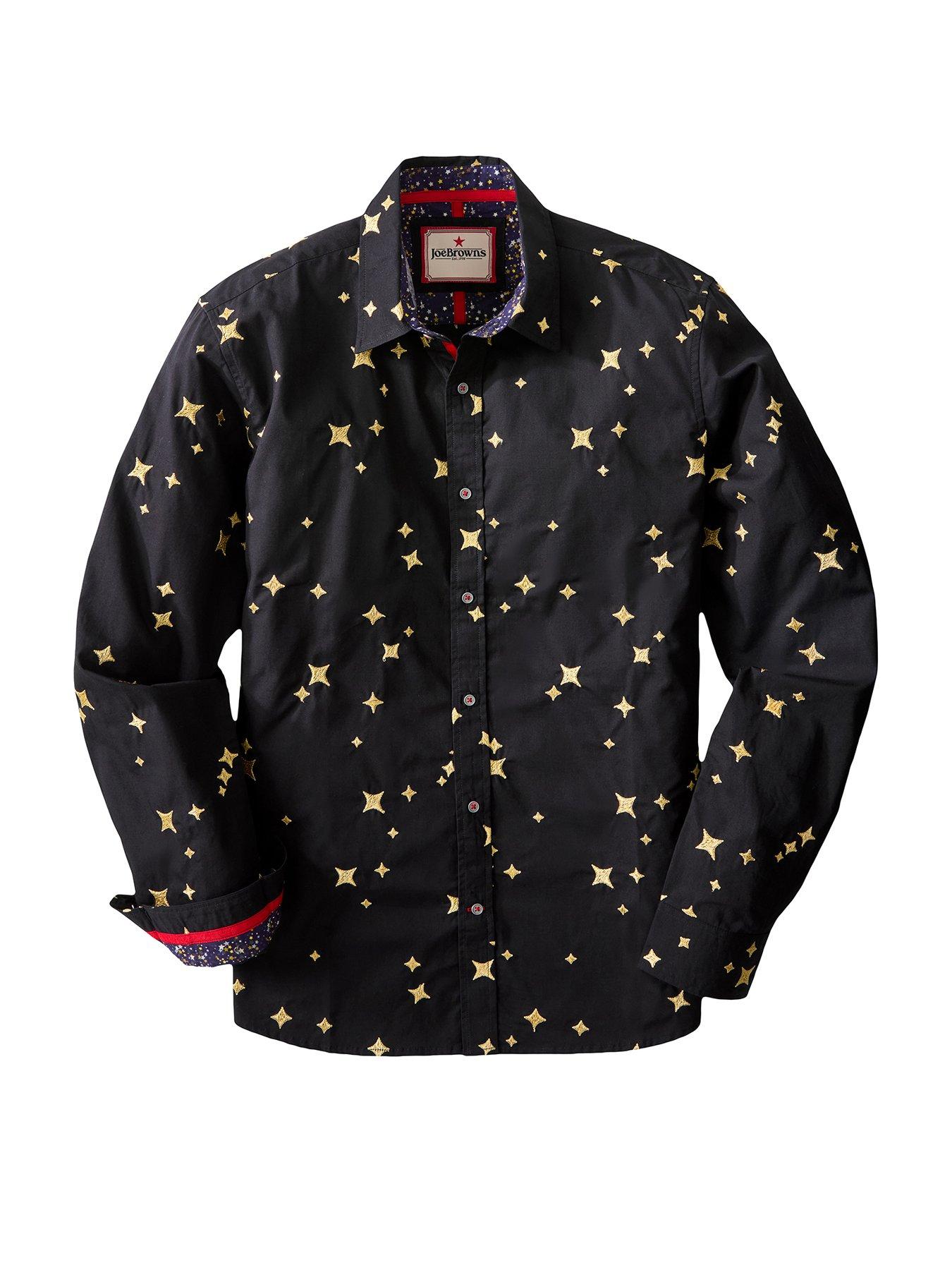 Image 5 of 5 of Joe Browns Mens Embroidered Star Long Sleeve Shirt - Black