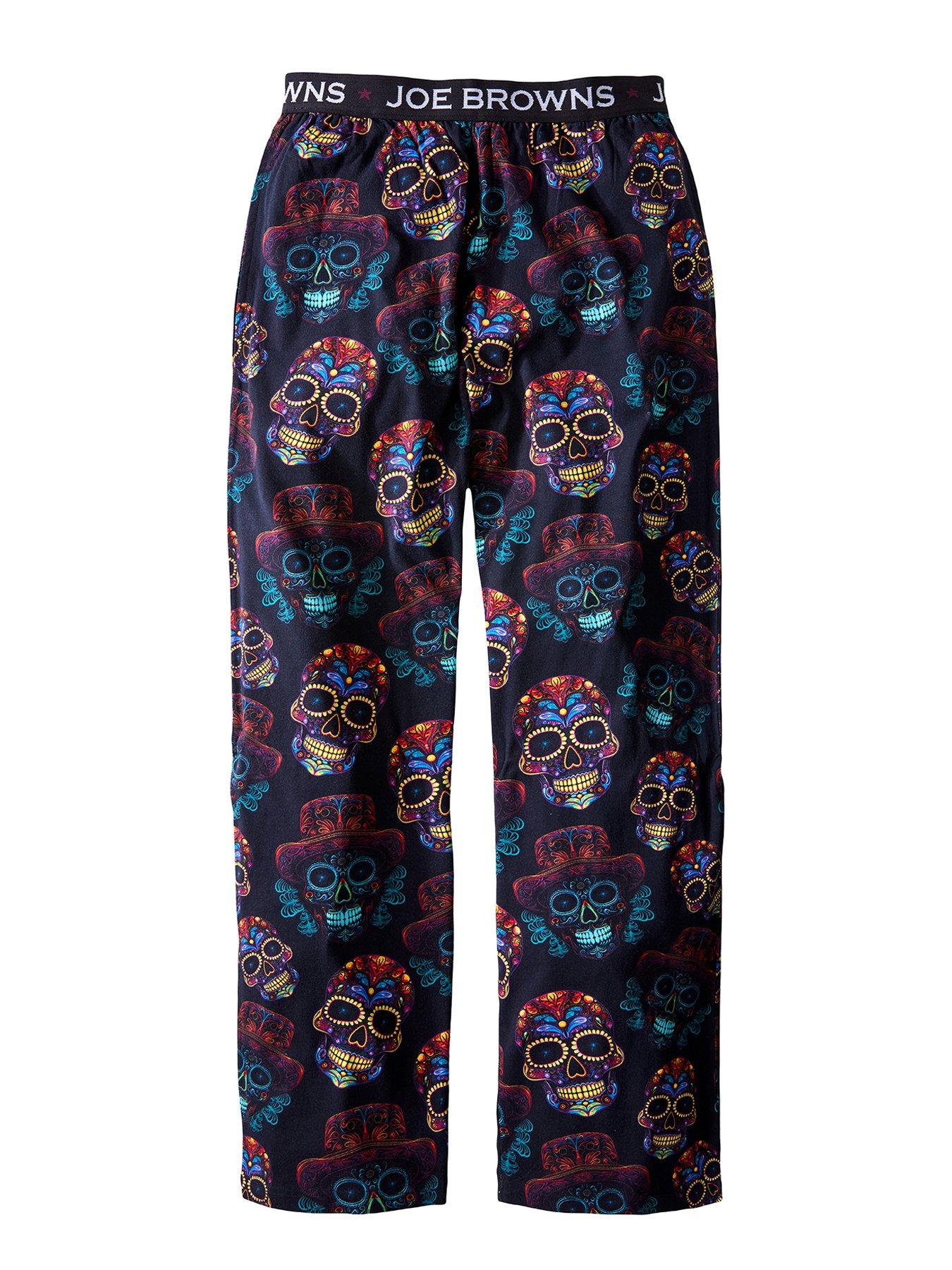 Image 7 of 7 of Joe Browns Mens Sugar Skull Graphic Cotton Pyjamas - Black