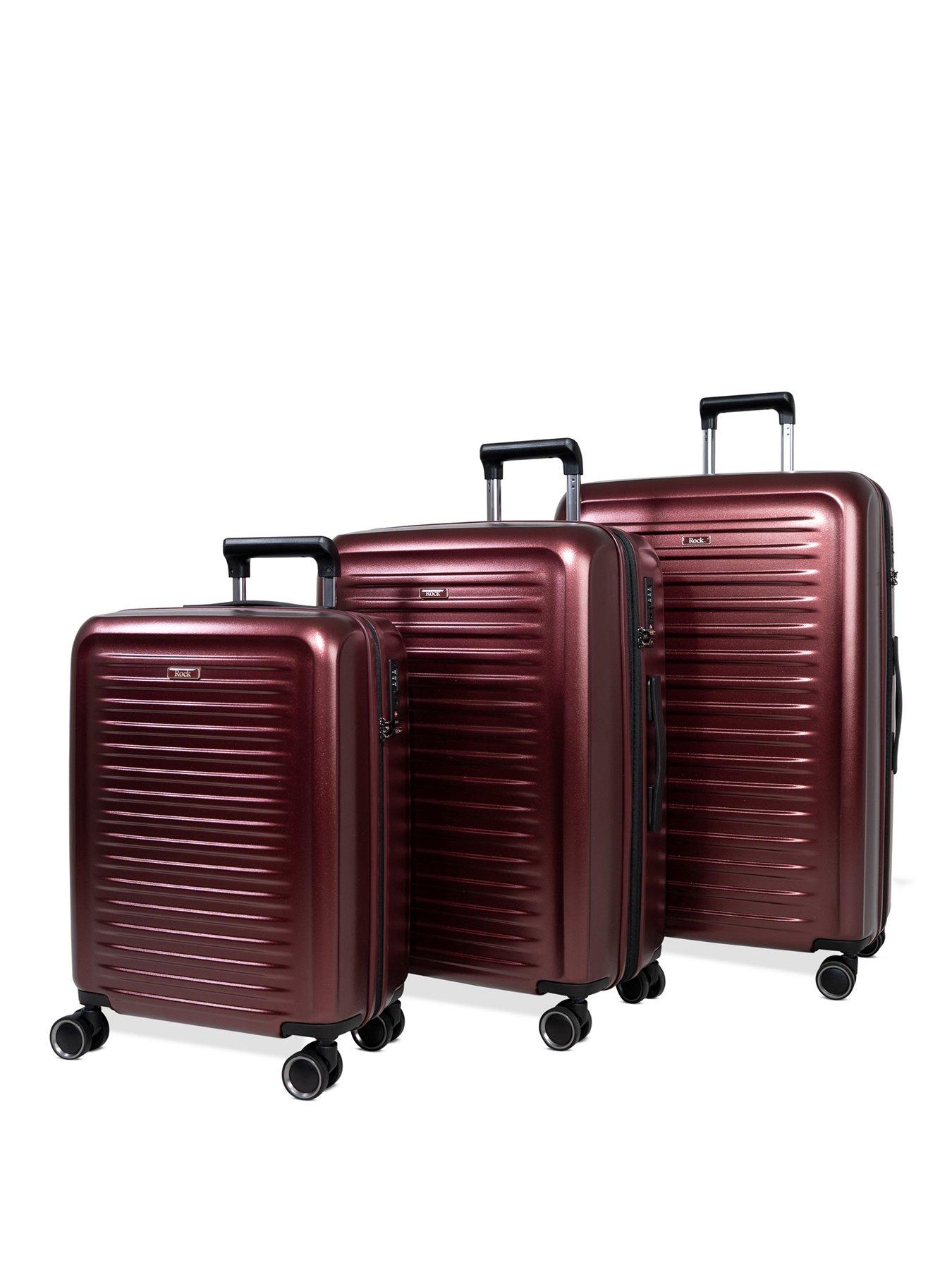 Rock Men's Burgundy Legacy Hardshell 3Pc Suitcase Set Size 3 - Image 3