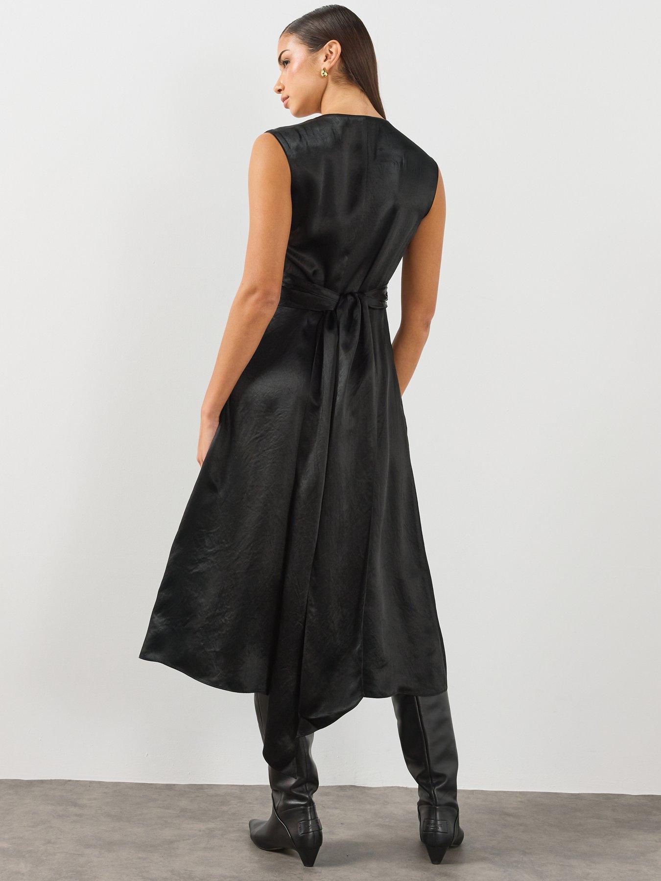Image 2 of 6 of AllSaints Womens Jeanne Sleeveless Dress - Black