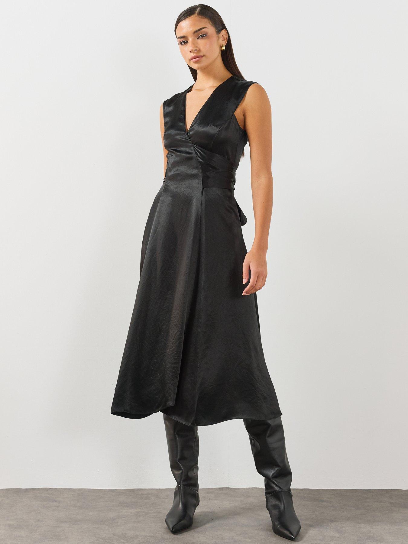 Image 3 of 6 of AllSaints Womens Jeanne Sleeveless Dress - Black