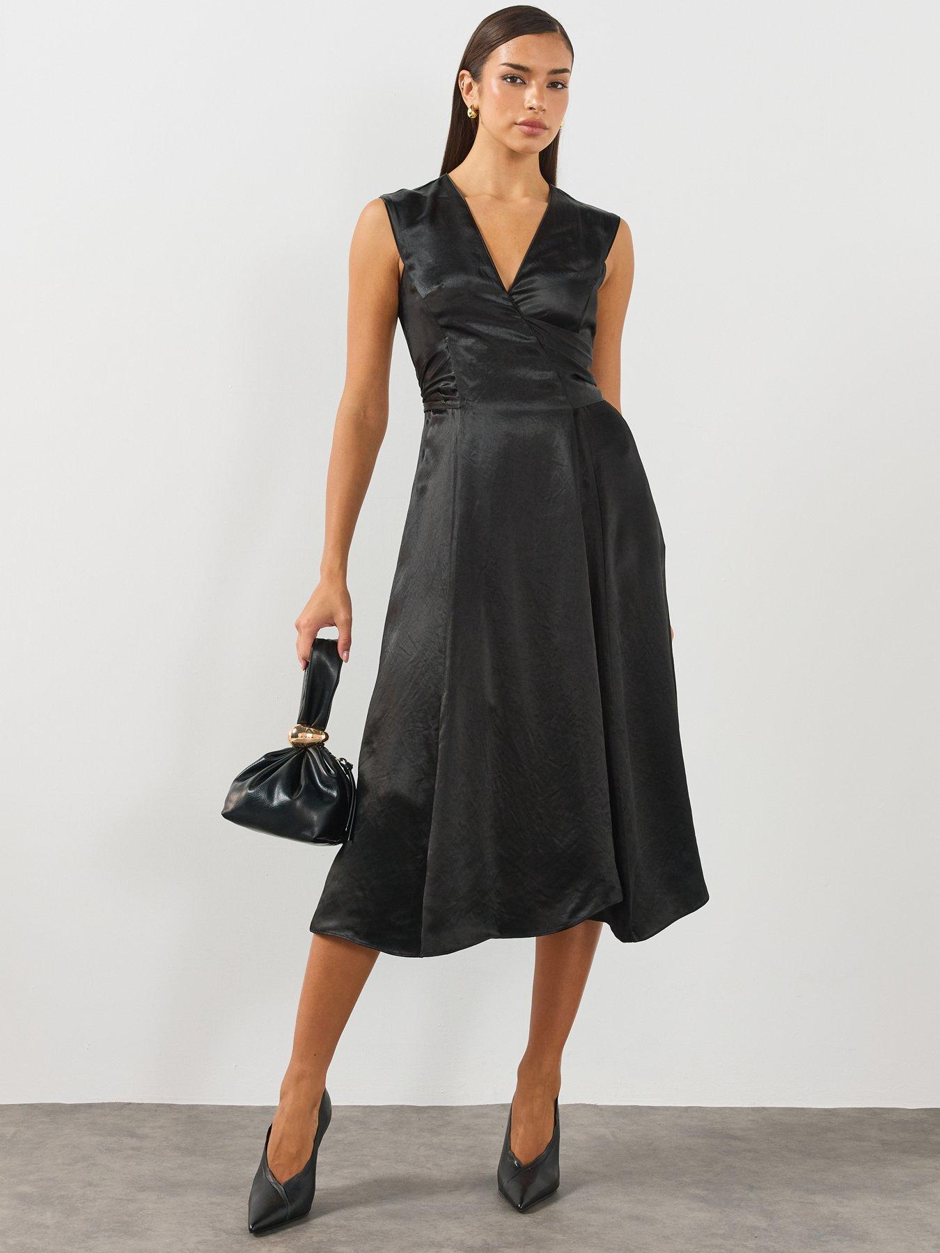 Image 5 of 6 of AllSaints Womens Jeanne Sleeveless Dress - Black