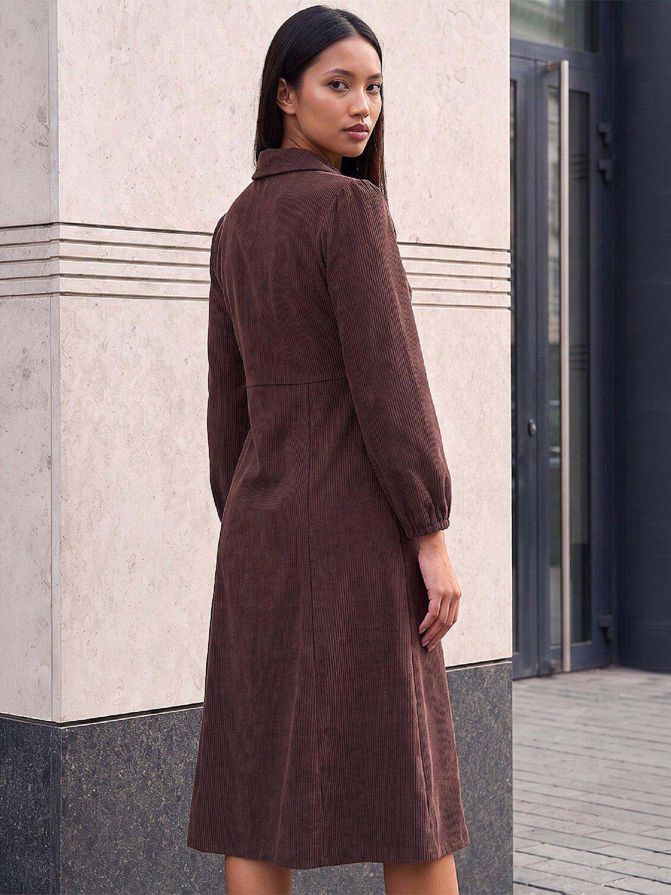 Image 3 of 4 of Roman Petite Zip Front Cord Dress