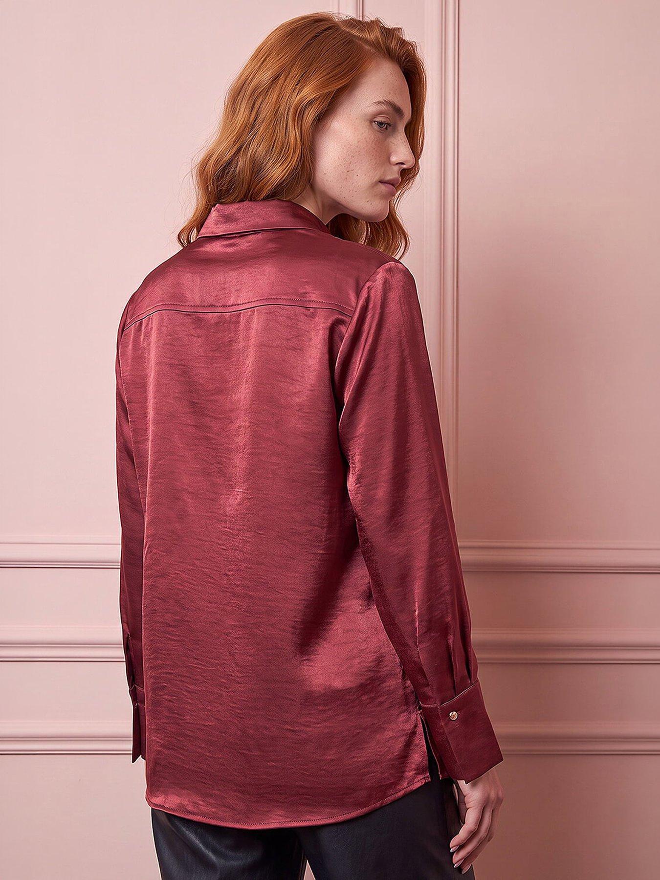 Image 2 of 4 of Roman Satin Long Sleeve Shirt