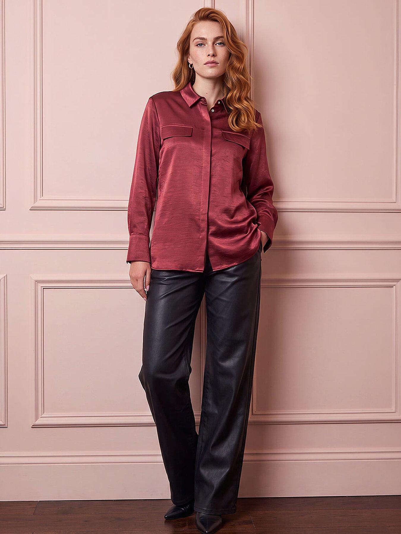 Image 3 of 4 of Roman Satin Long Sleeve Shirt