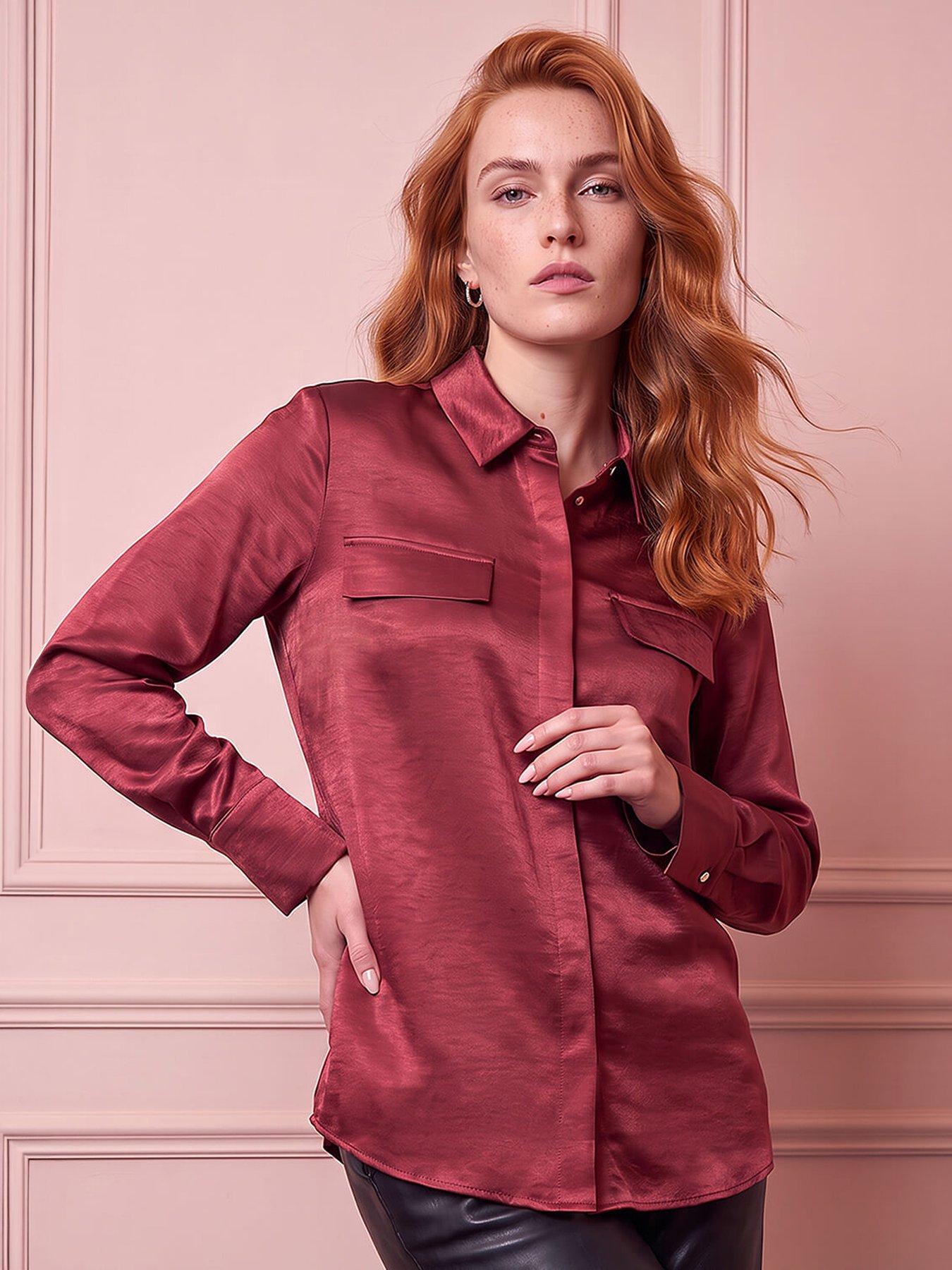 Image 4 of 4 of Roman Satin Long Sleeve Shirt