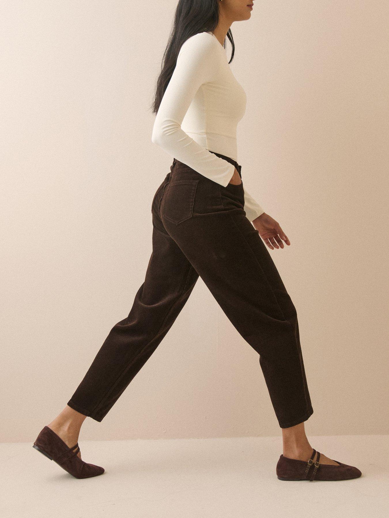 Image 3 of 5 of Nobodys Child Womens Bethnal Cord Seamed Barrel Jeans - Brown