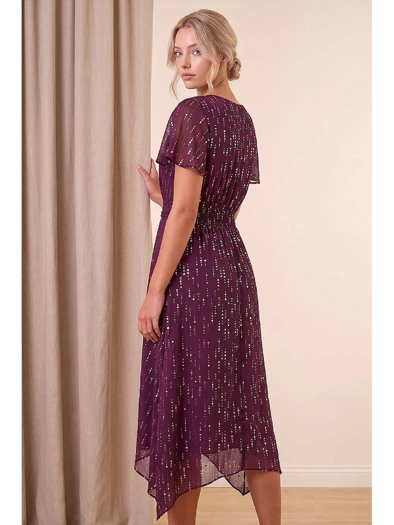 Image 3 of 4 of Roman Petite Foil Printed Dress