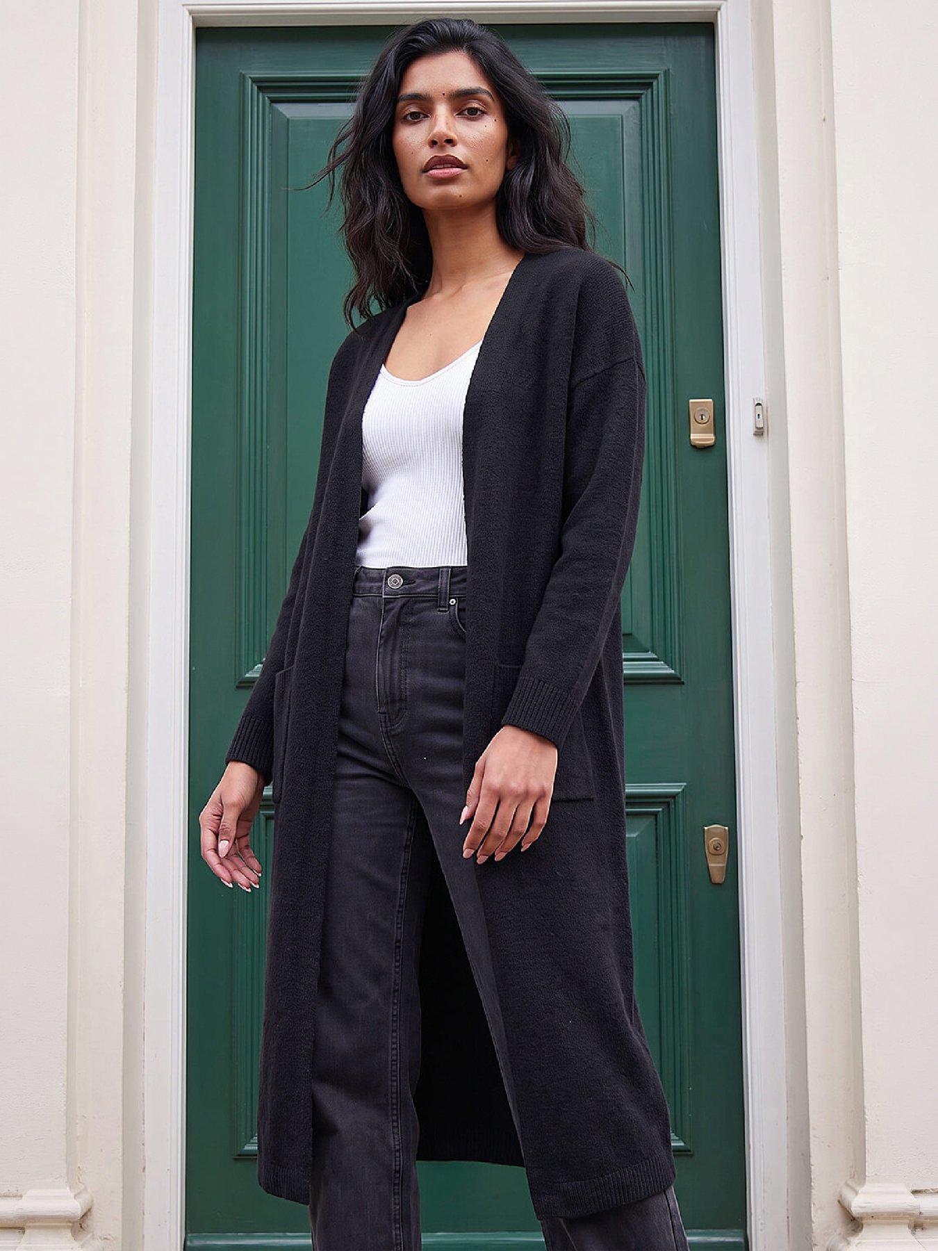 Roman Women's Black Long Line Cardigan In | Size: 16 - Image 2