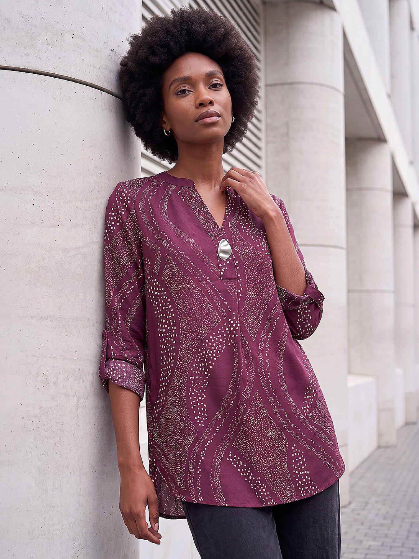 Roman Port Spot Print Longline Top - Image 7
