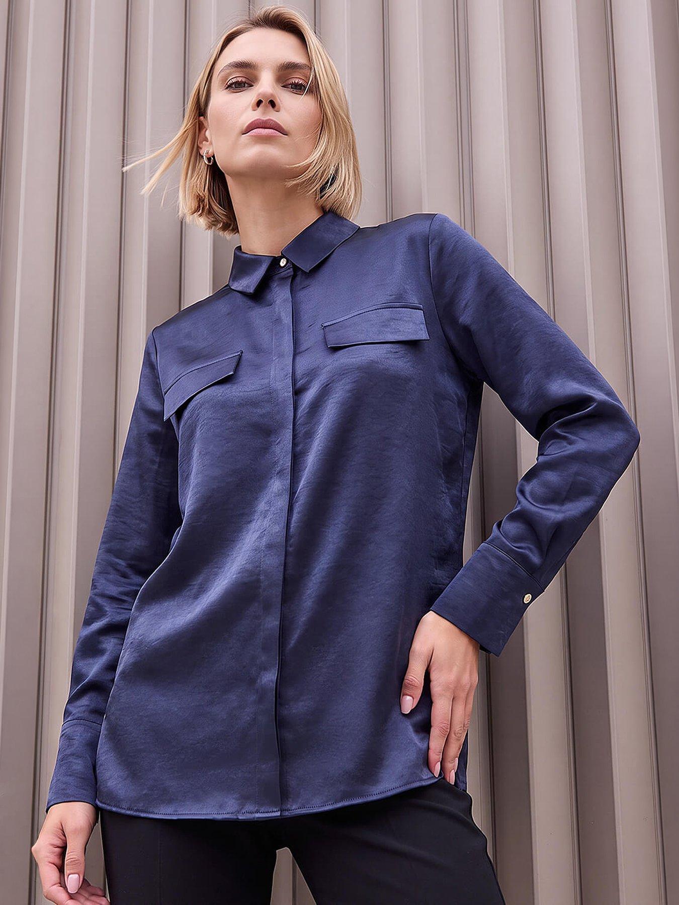 Image 2 of 4 of Roman Satin Long Sleeve Shirt