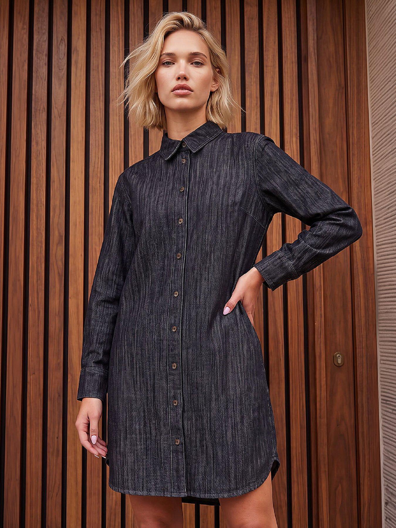 Roman Women's Black Button Through Shirt Dress In Size 12 - Image 3