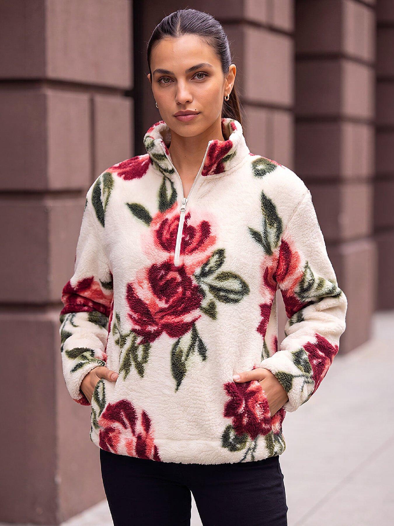 Image 1 of 4 of Roman Printed Zip Neck Fleece