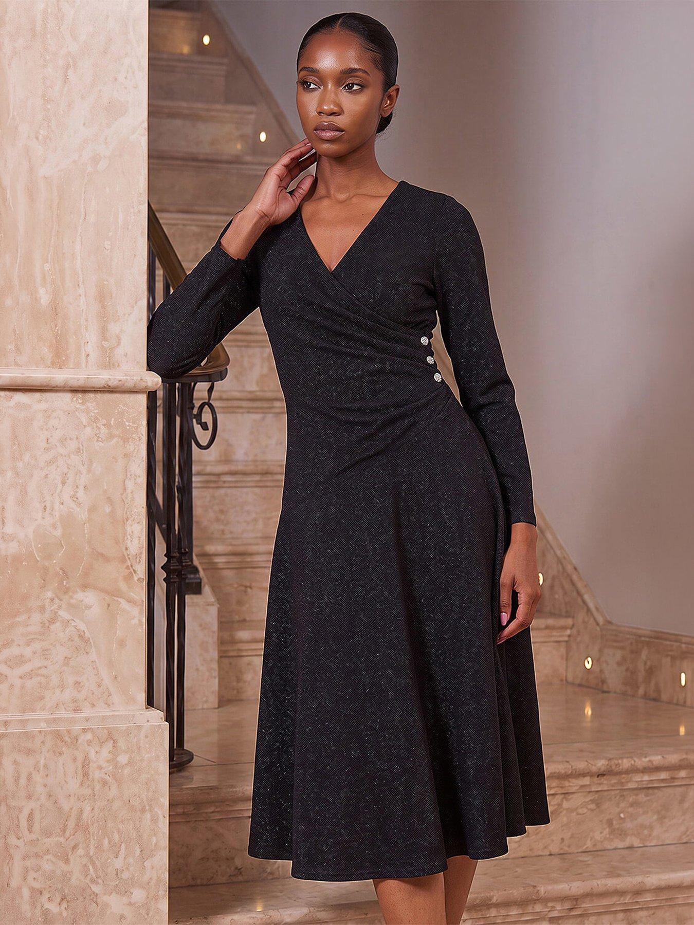 Image 1 of 4 of Roman Petite Shimmer Dress