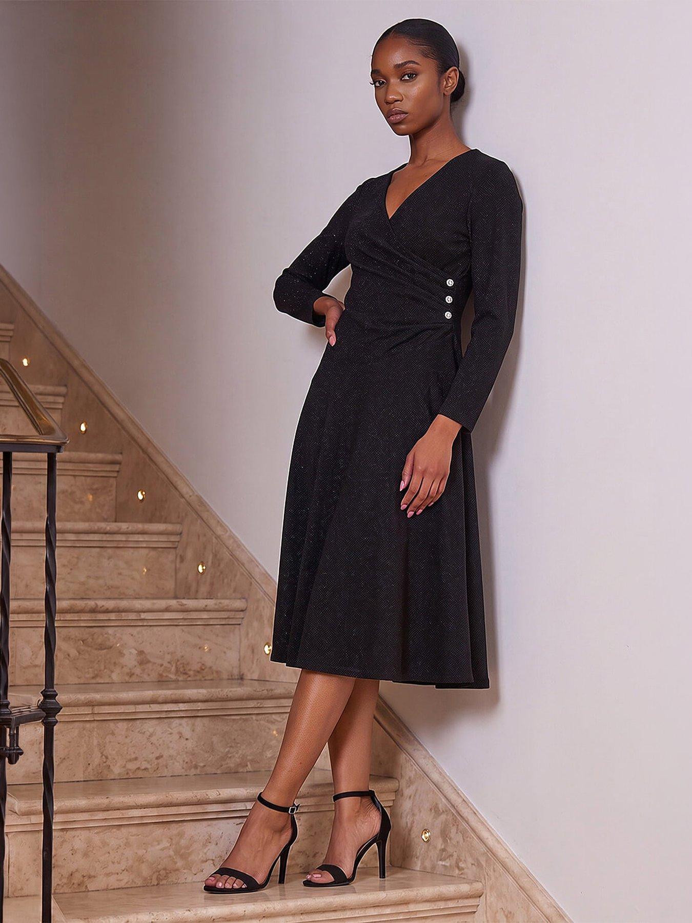 Image 4 of 4 of Roman Petite Shimmer Dress